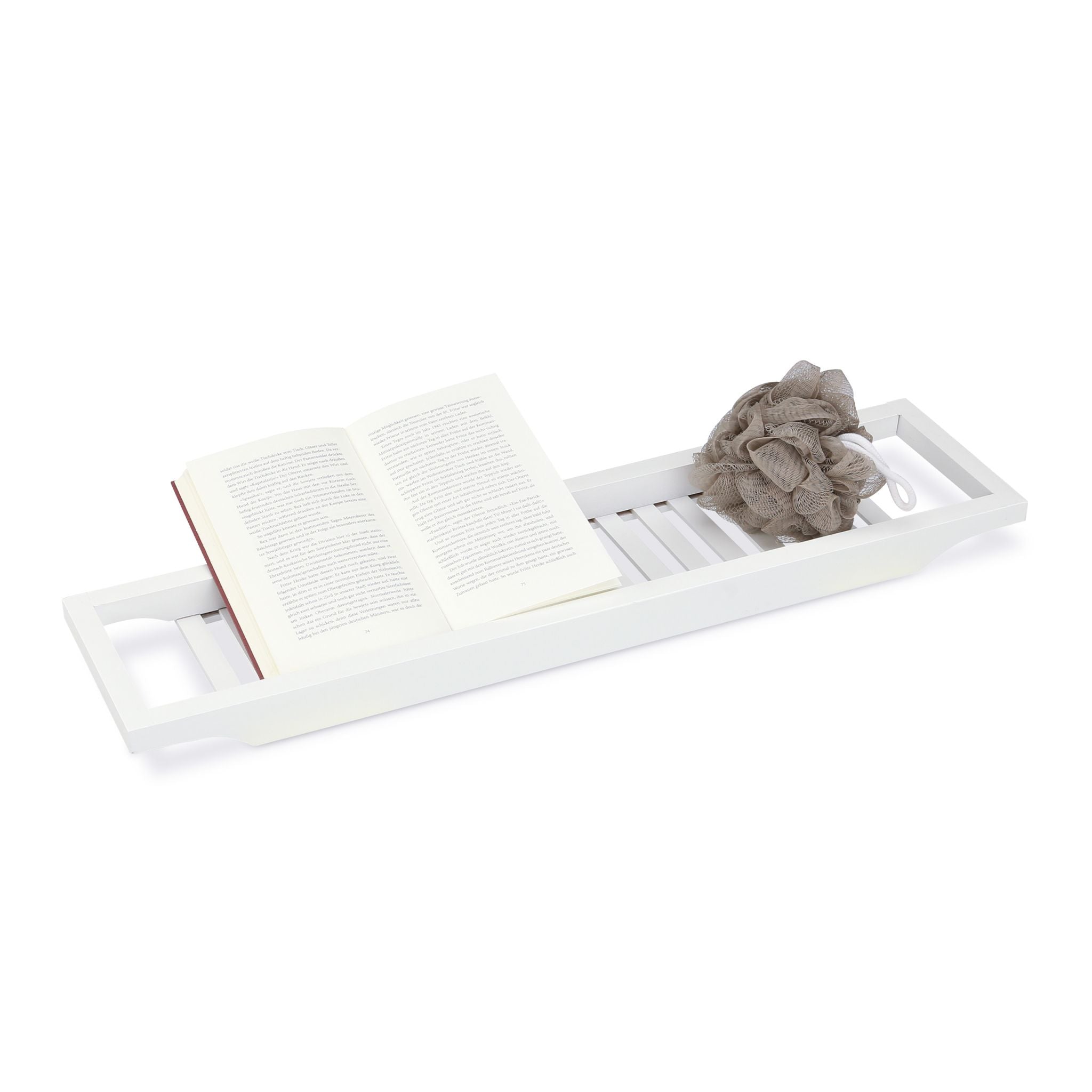 Badewannenablage Bambus weiss lackiert Weiss von Relaxdays