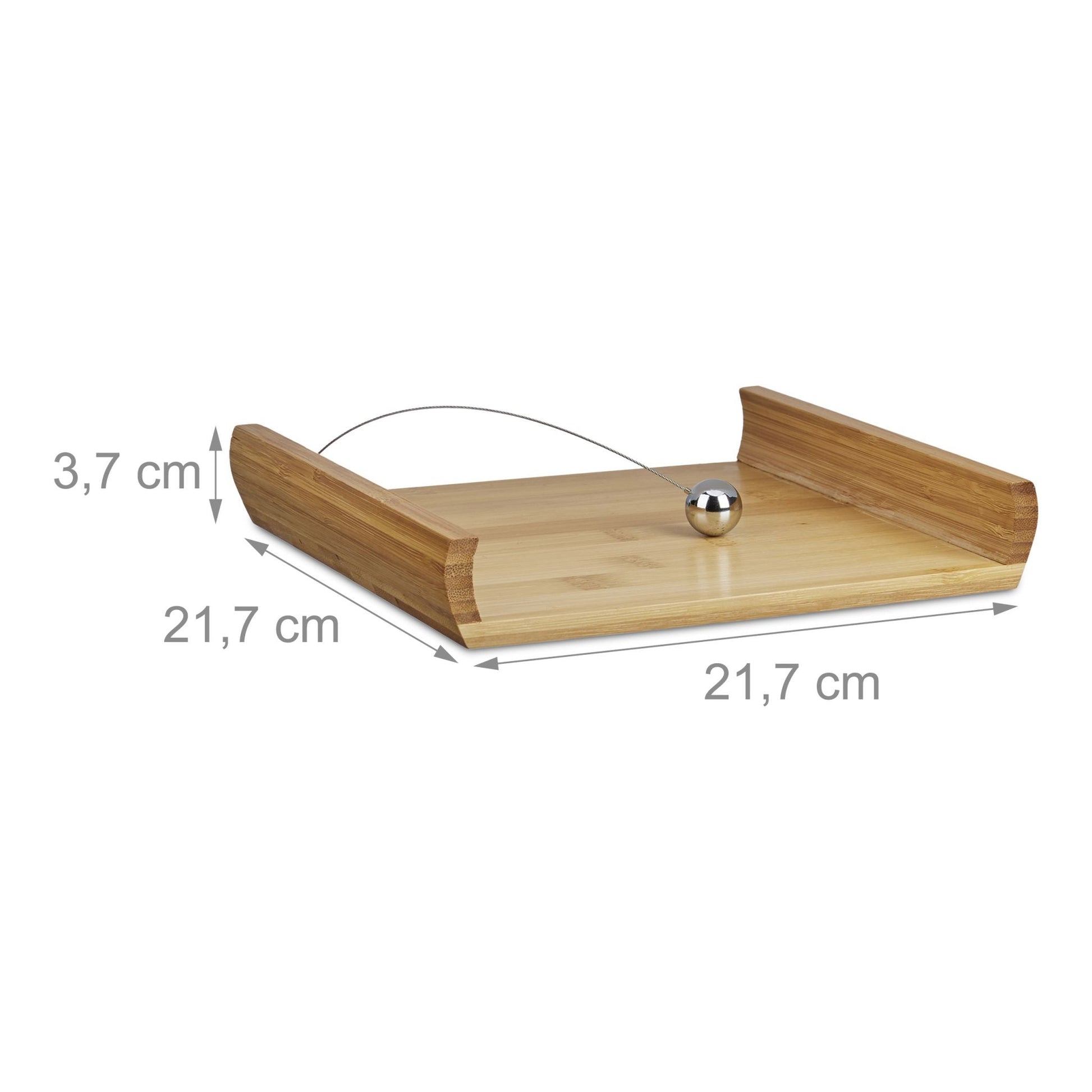 Serviettenhalter Bambus mit Beschwerer Hellbraun von Relaxdays