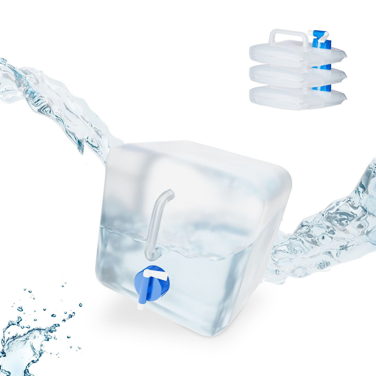 Faltkanister 4er-Set Blau-Transparent von Relaxdays
