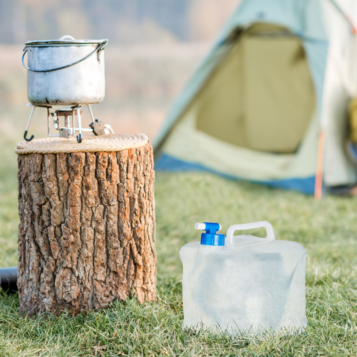 Faltkanister 4er-Set Blau-Transparent von Relaxdays
