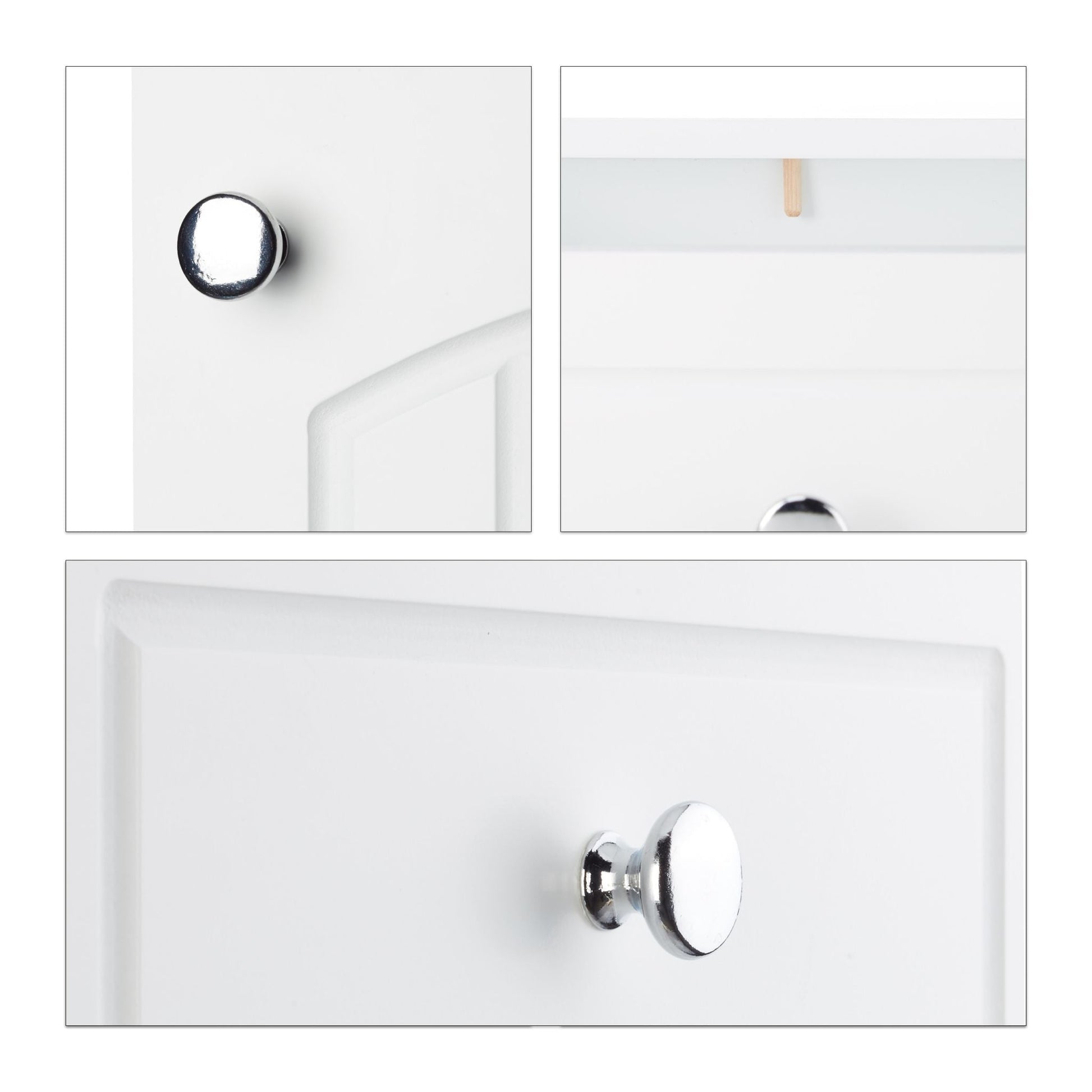 Badschrank Weiss-Silber von Relaxdays