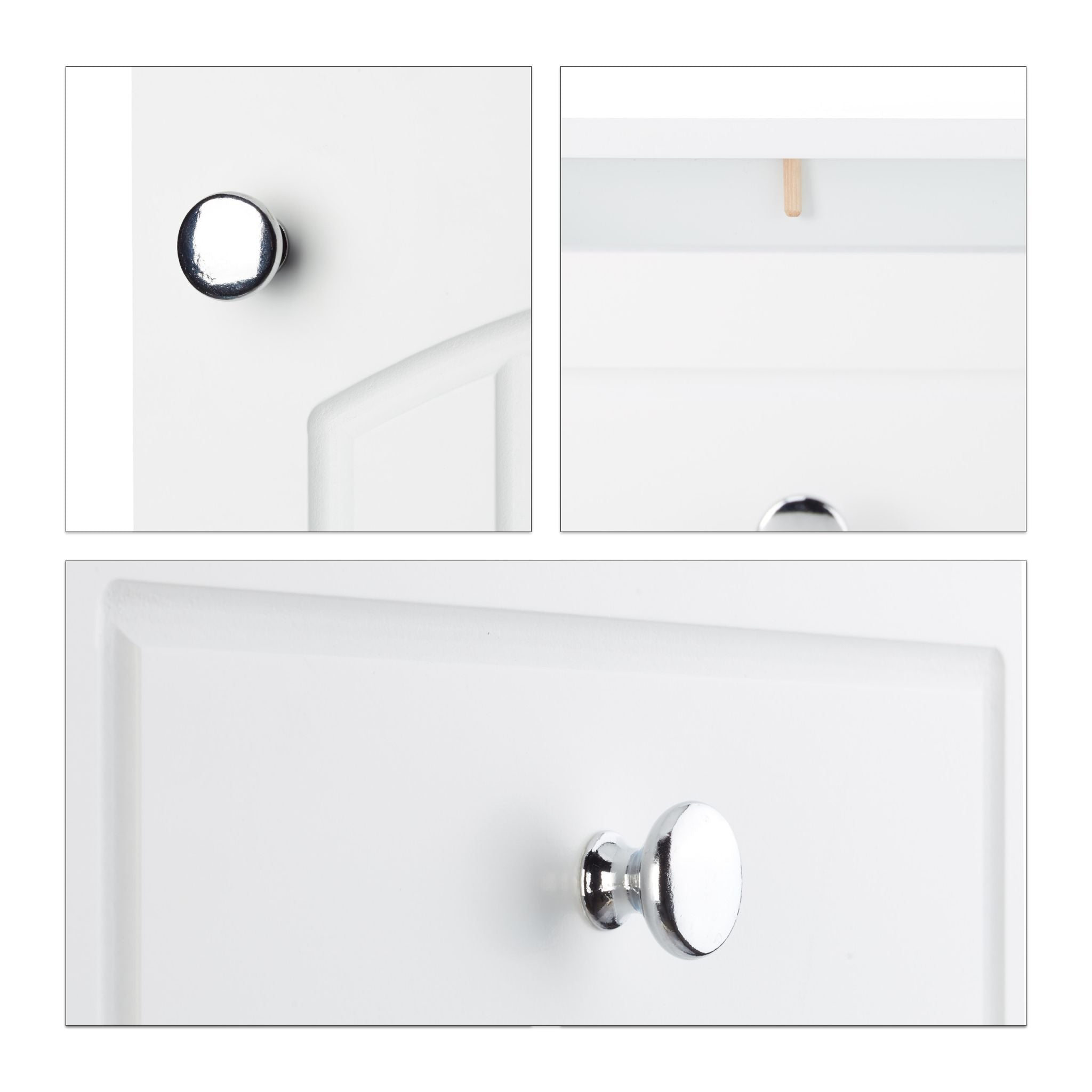 Badschrank Weiss-Silber von Relaxdays