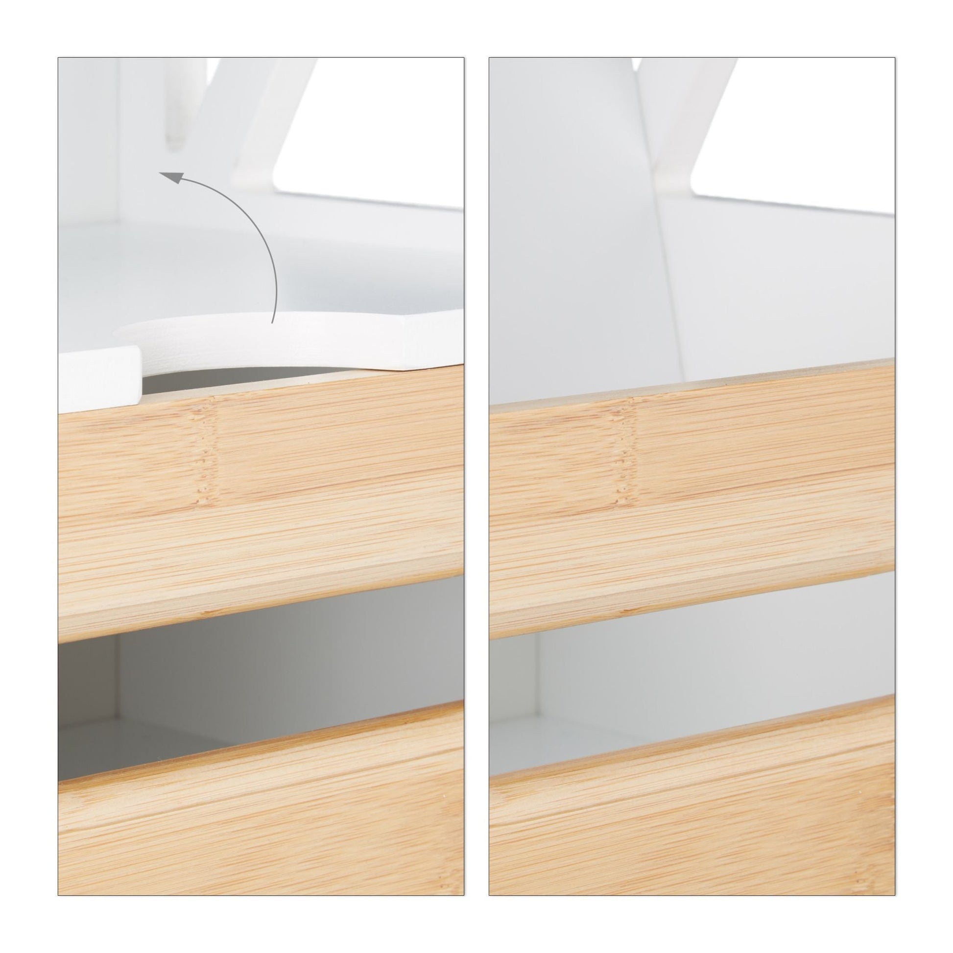 Beistellschrank klein mit 5 Ablagen Weiss-Hellbraun von Relaxdays