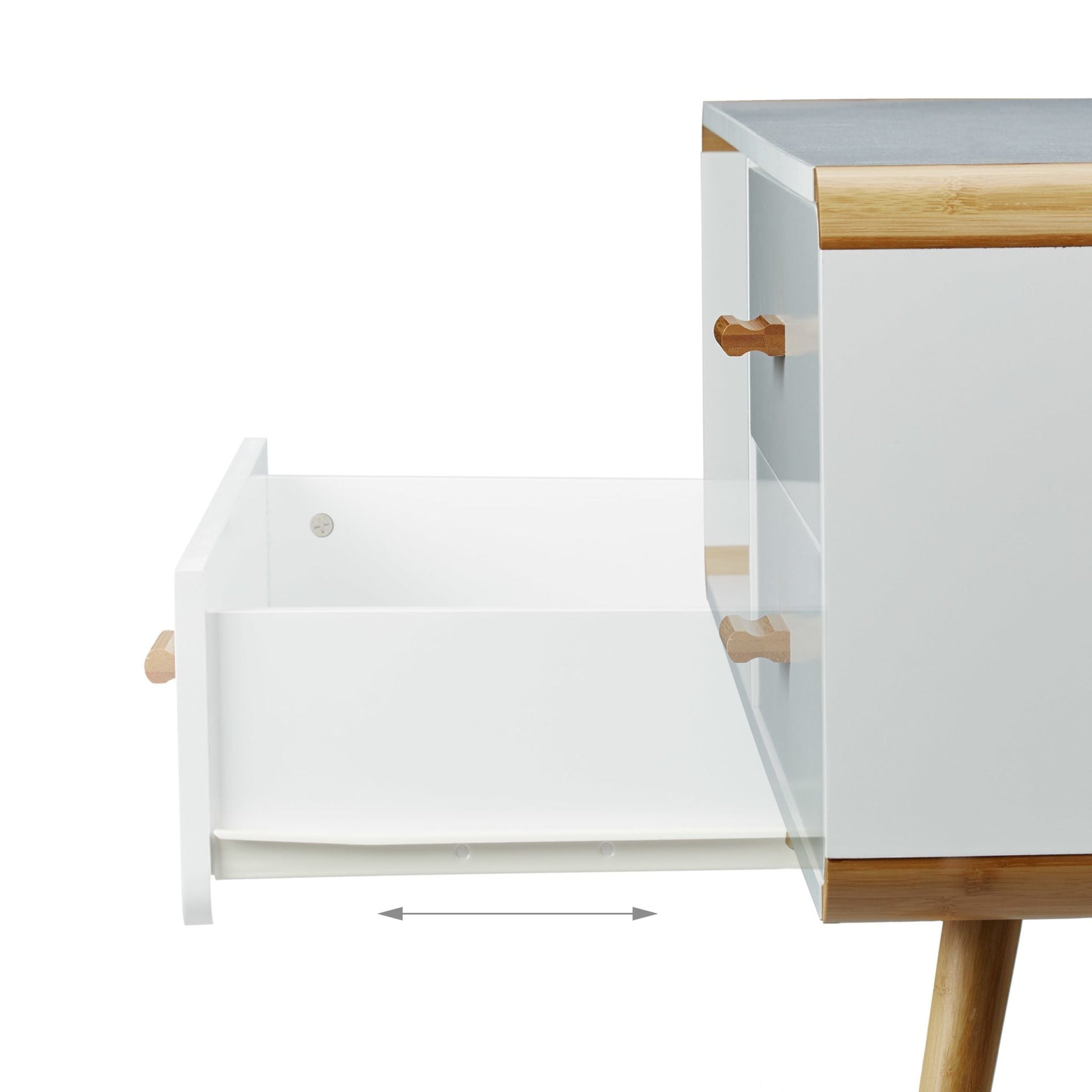 Sideboard mit abgerundeten Ecken Weiss-Hellbraun von Relaxdays