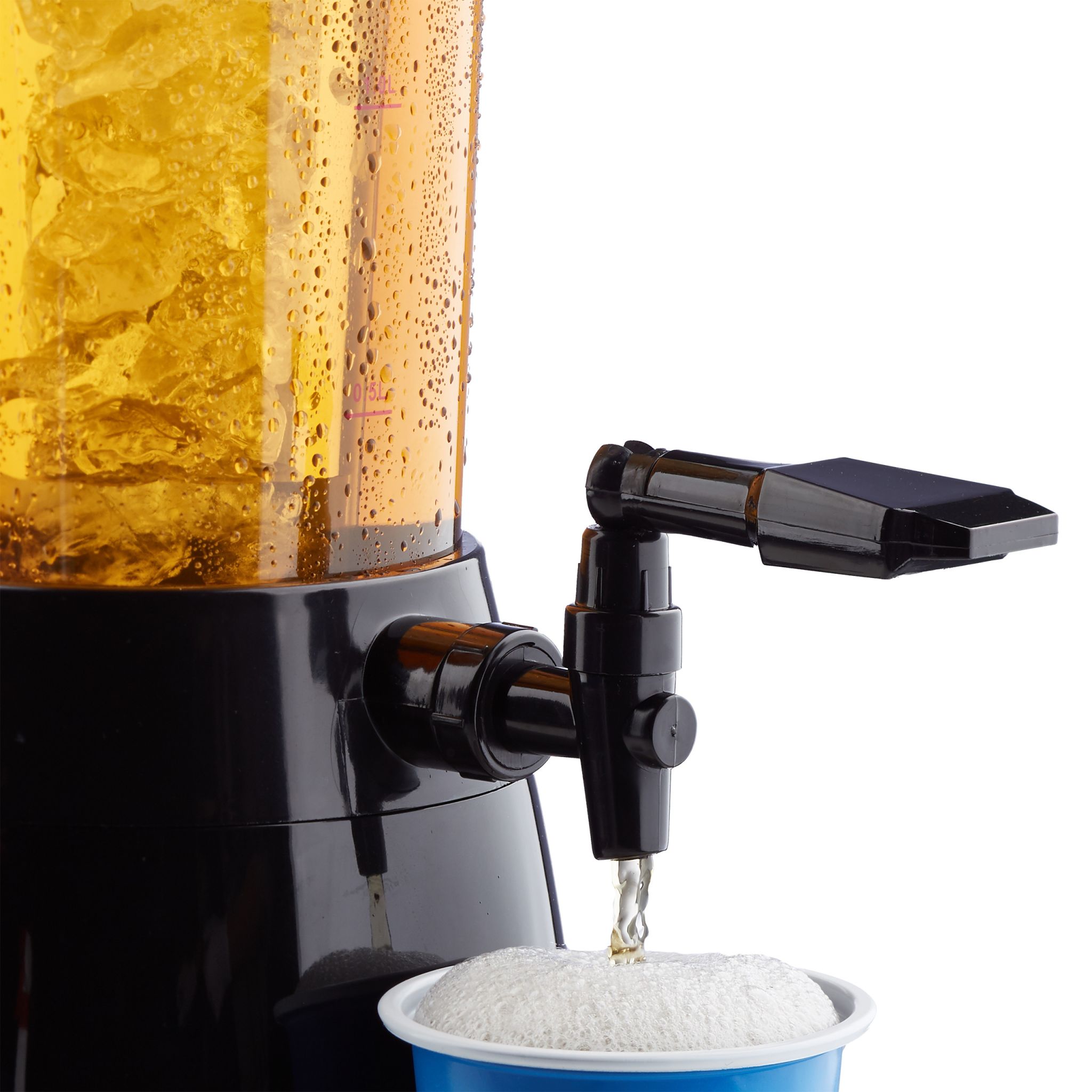 Biersäule mit Zapfhahn Schwarz-Transparent von Relaxdays