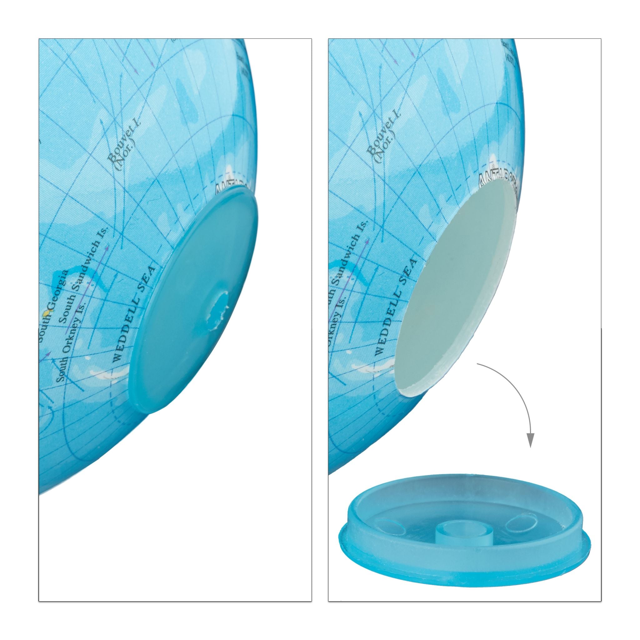 Spardose Globus drehbar Gelb-Hellblau-Rot von Relaxdays