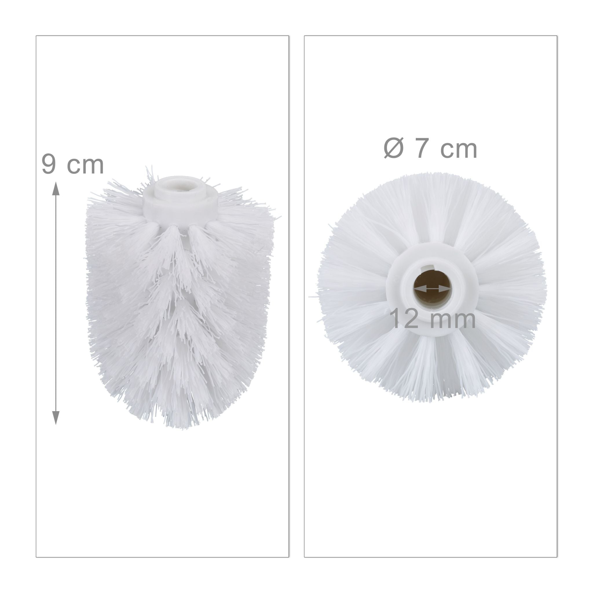 WC Bürstenkopf Ersatz Set 12 mm Weiss