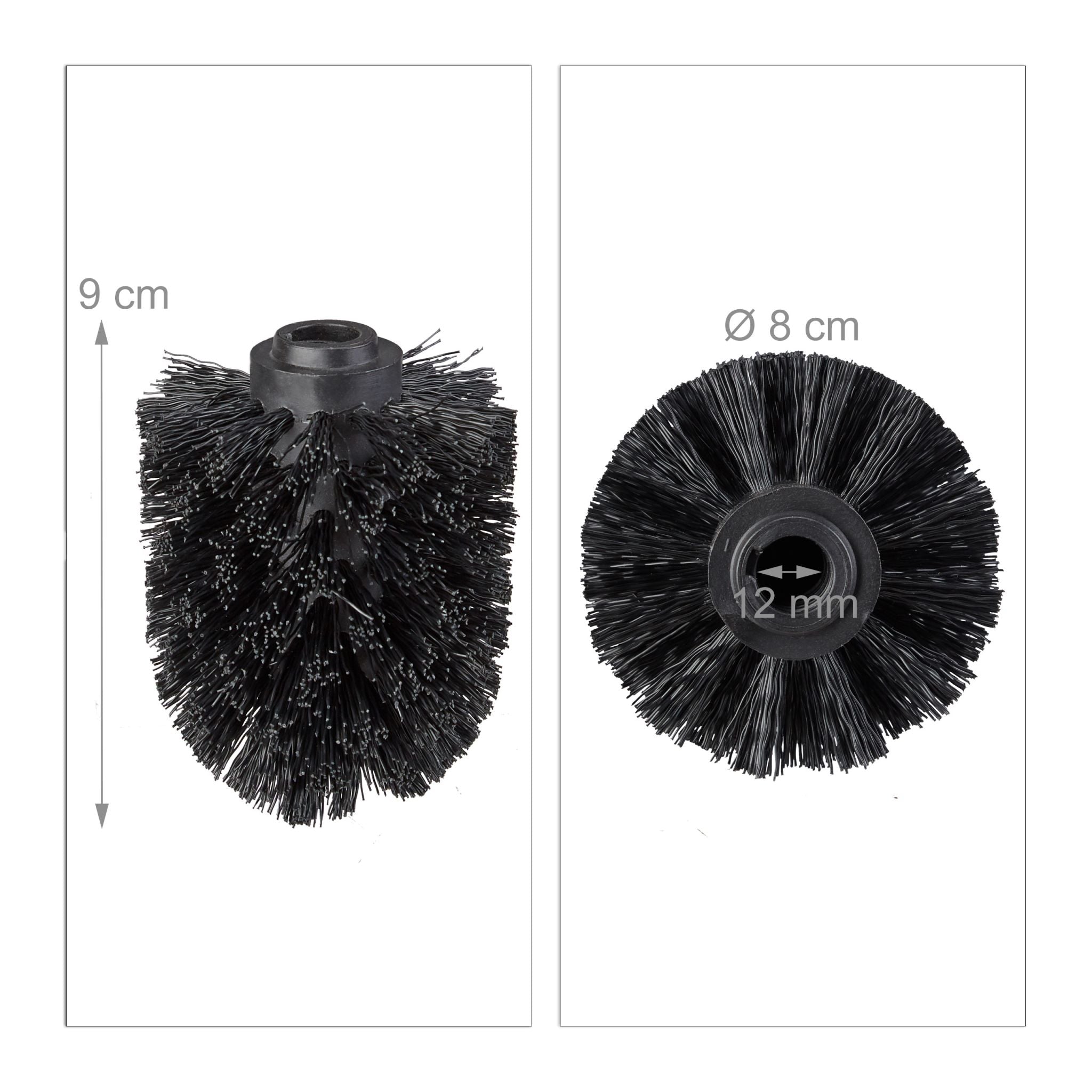 WC Bürstenkopf Ersatz-Set 12mm Schwarz