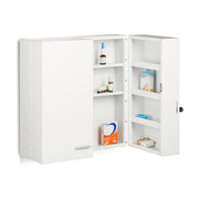 Medikamentenschrank XXL Premium Weiss-Silber von Relaxdays