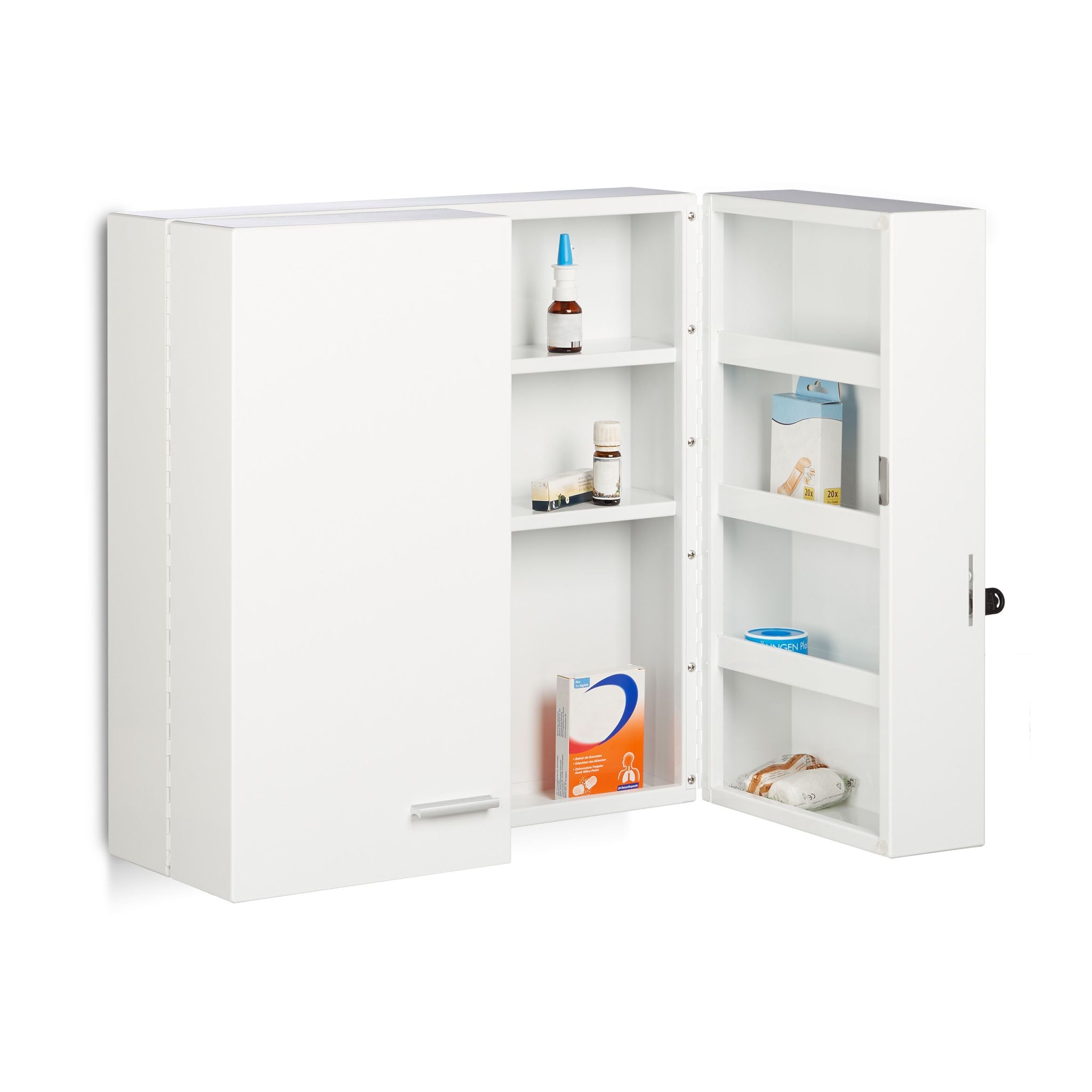 Medikamentenschrank XXL Premium Weiss-Silber von Relaxdays