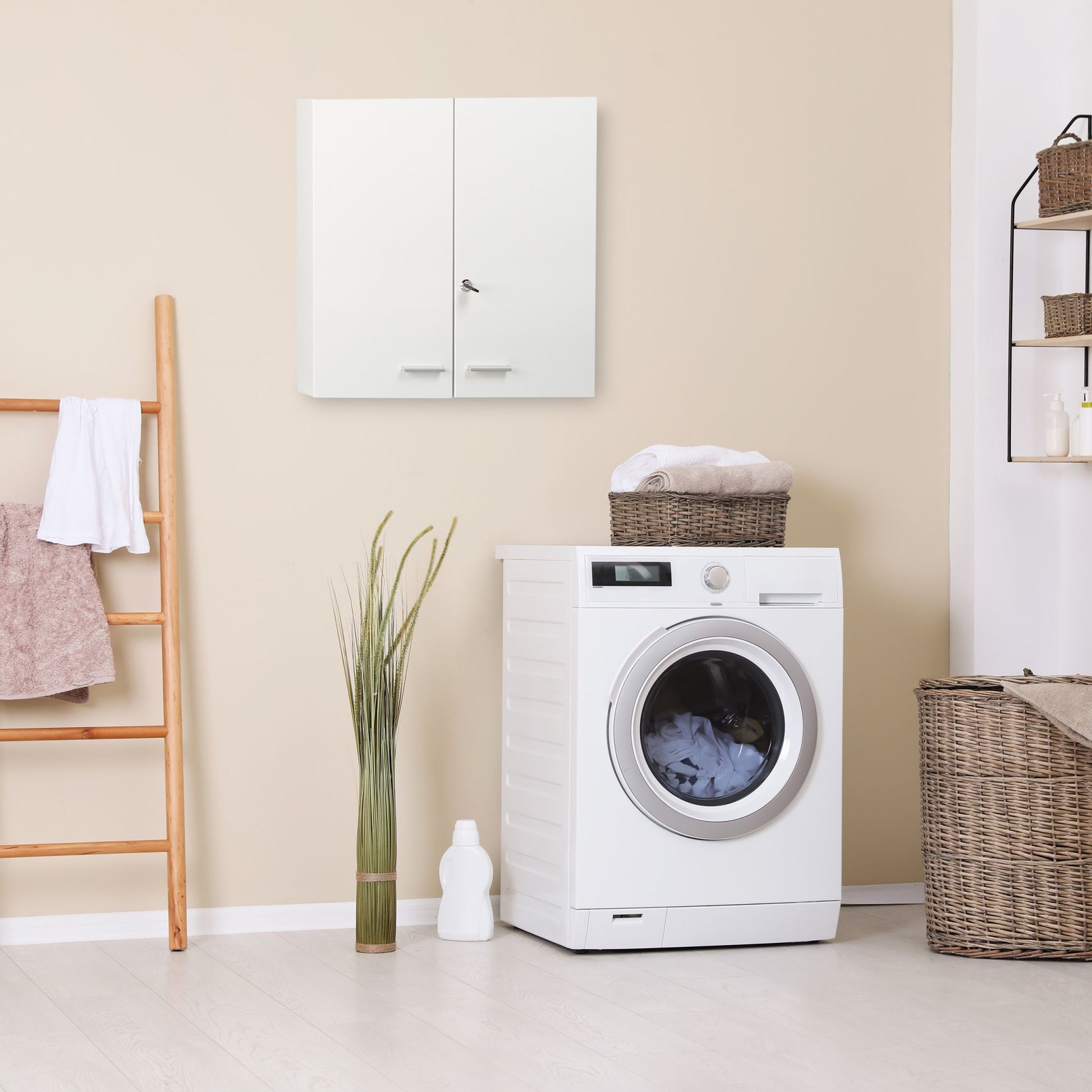 Medikamentenschrank XXL Premium Weiss-Silber von Relaxdays