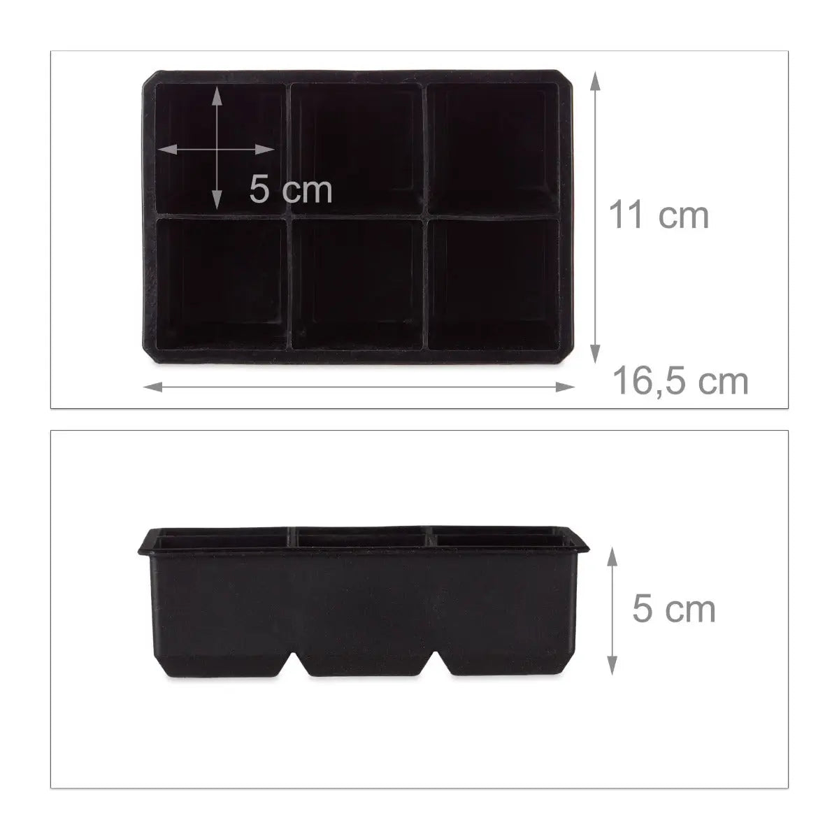 Eiswürfelform Silikon 5 cm Schwarz von guteszeug.ch