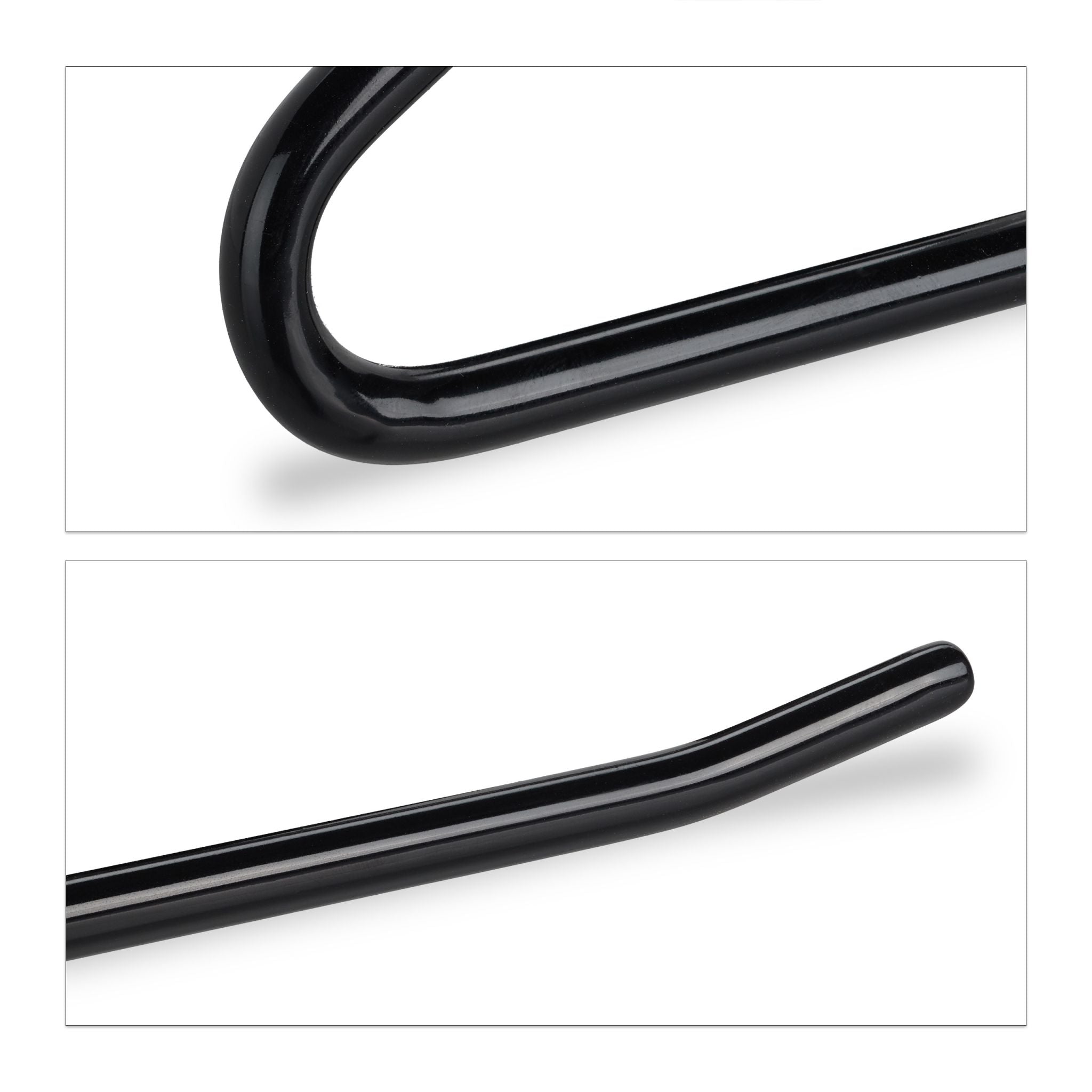 Hosenbügel rutschfest 12er-Set Schwarz-Silber von Relaxdays