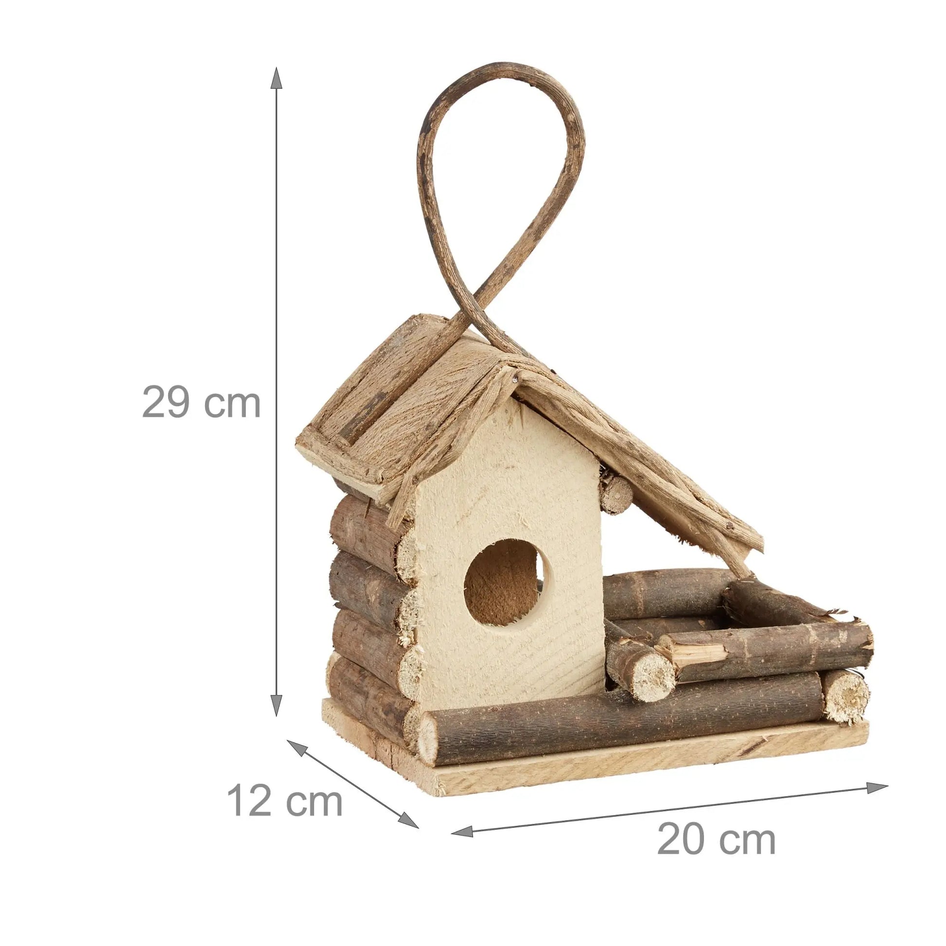 Dekoratives Vogelhaus zum Aufhängen Braun-Hellbraun von Relaxdays