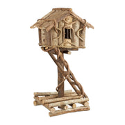 Vogelhaus stehend zur Dekoration Hellbraun von Relaxdays