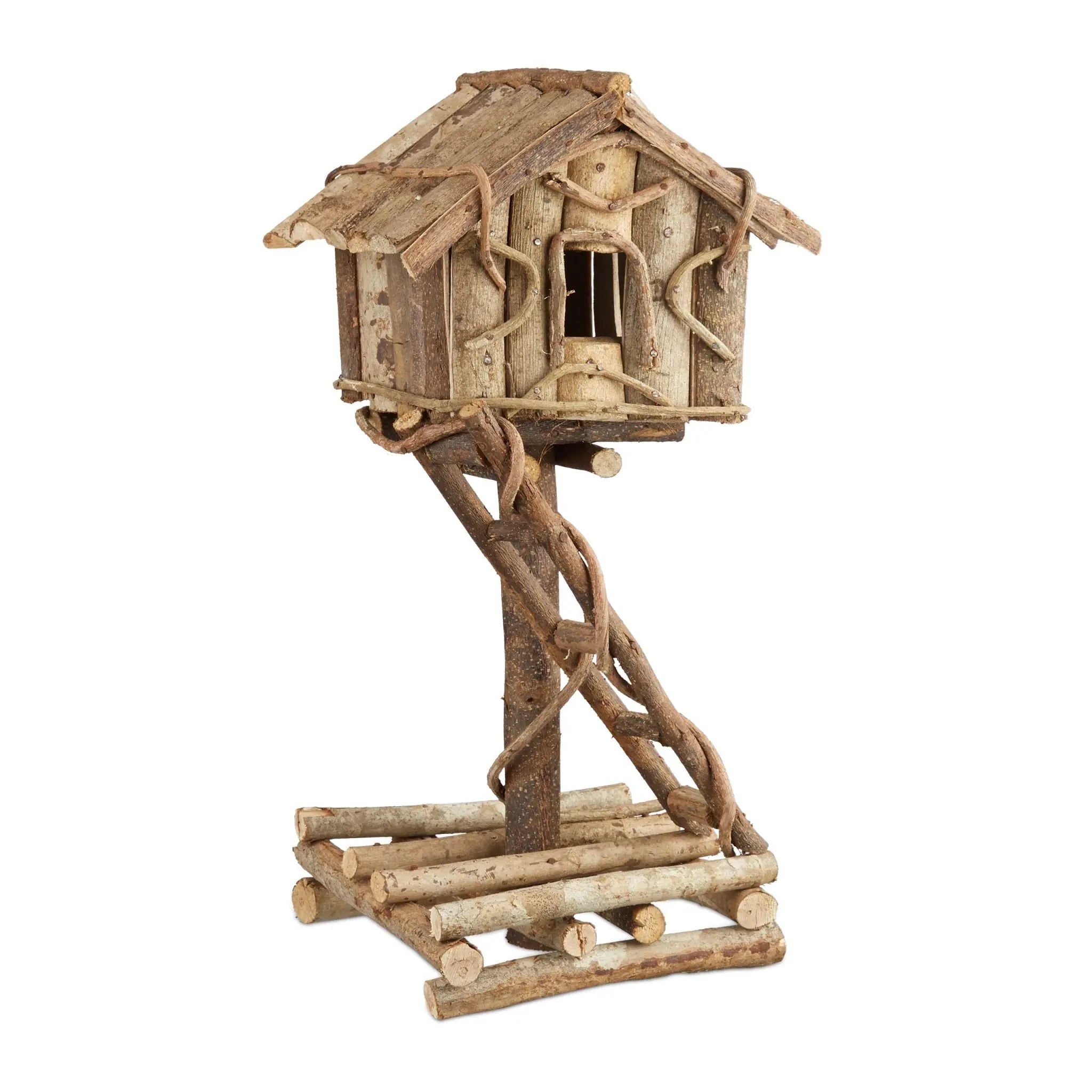 Vogelhaus stehend zur Dekoration Hellbraun von Relaxdays