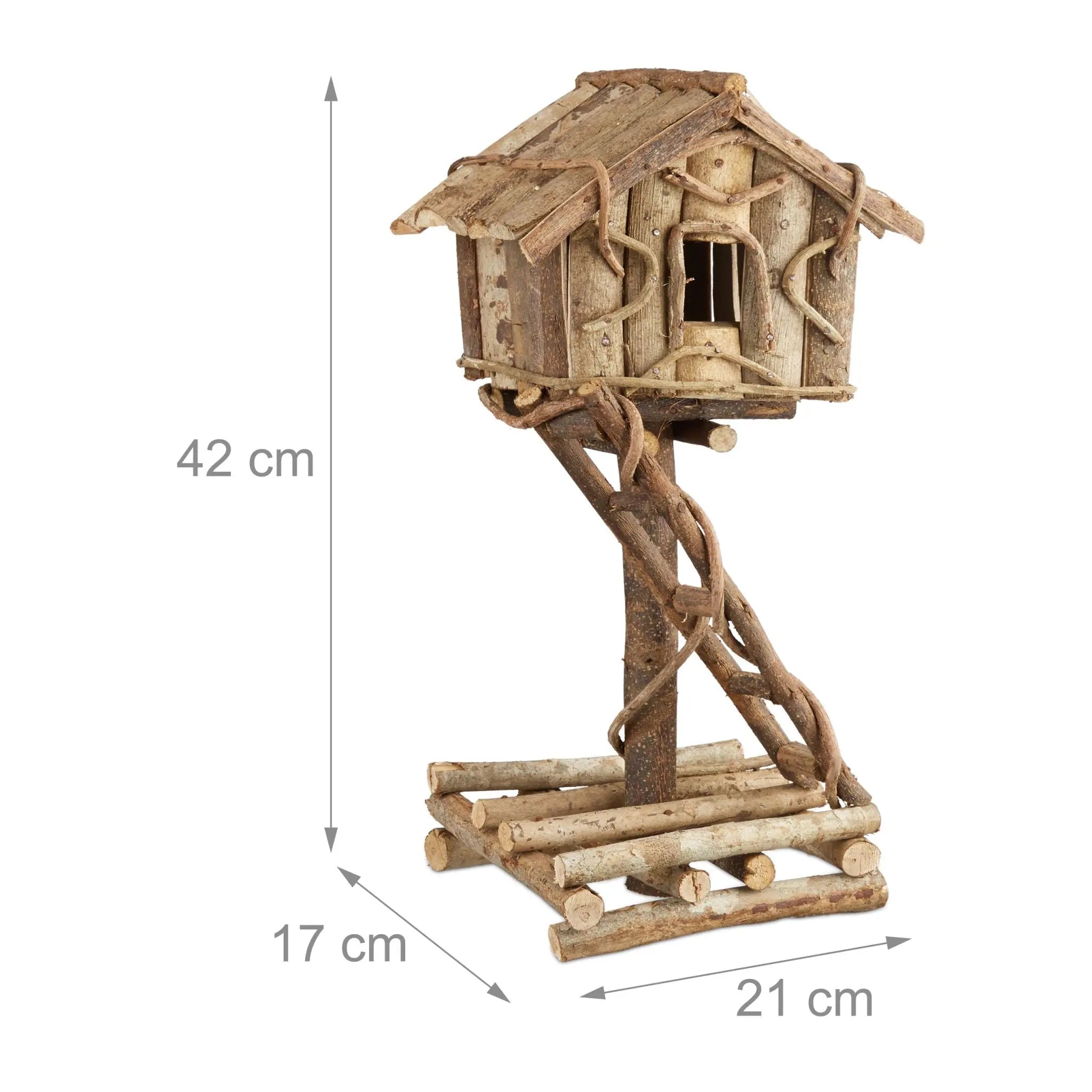 Vogelhaus stehend zur Dekoration Hellbraun von Relaxdays