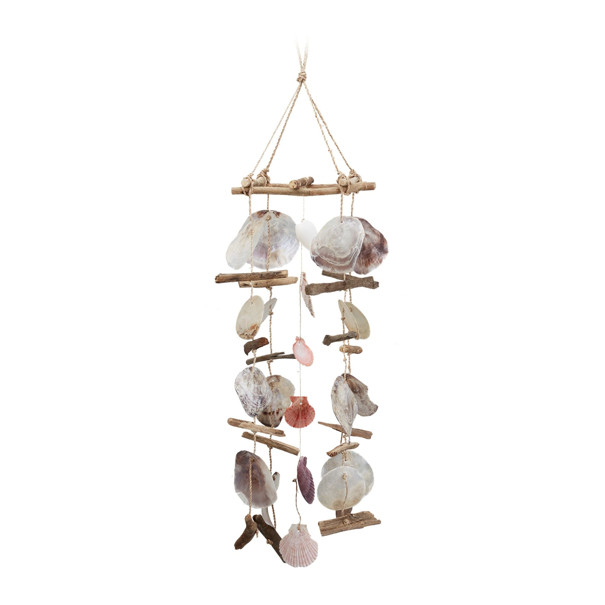 Windspiel Treibholz mit Muscheln Hellbraun von Relaxdays