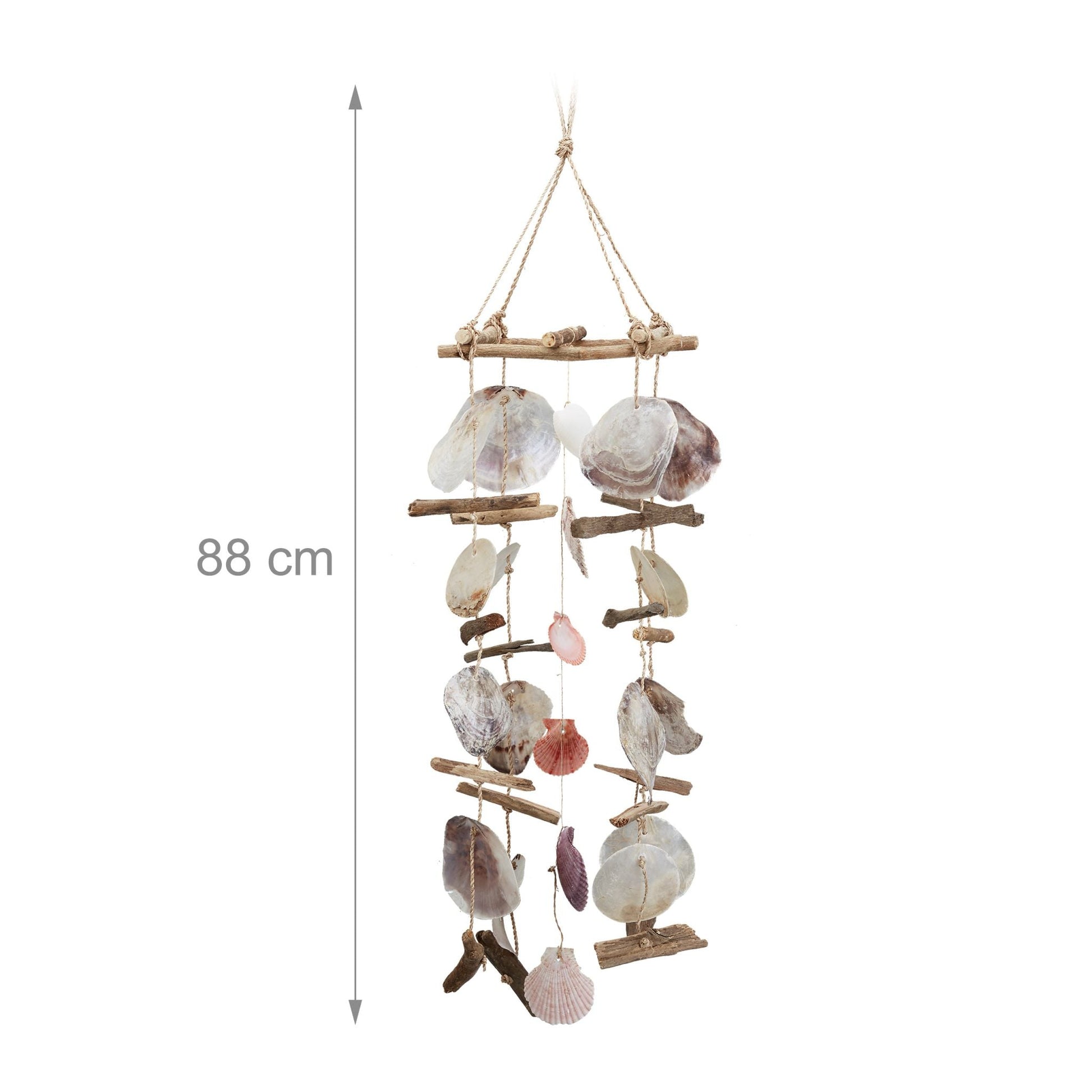 Windspiel Treibholz mit Muscheln Hellbraun von Relaxdays
