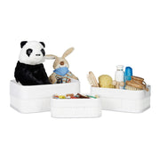 Aufbewahrungskorb Bad 3 teiliges Set Weiss von Relaxdays