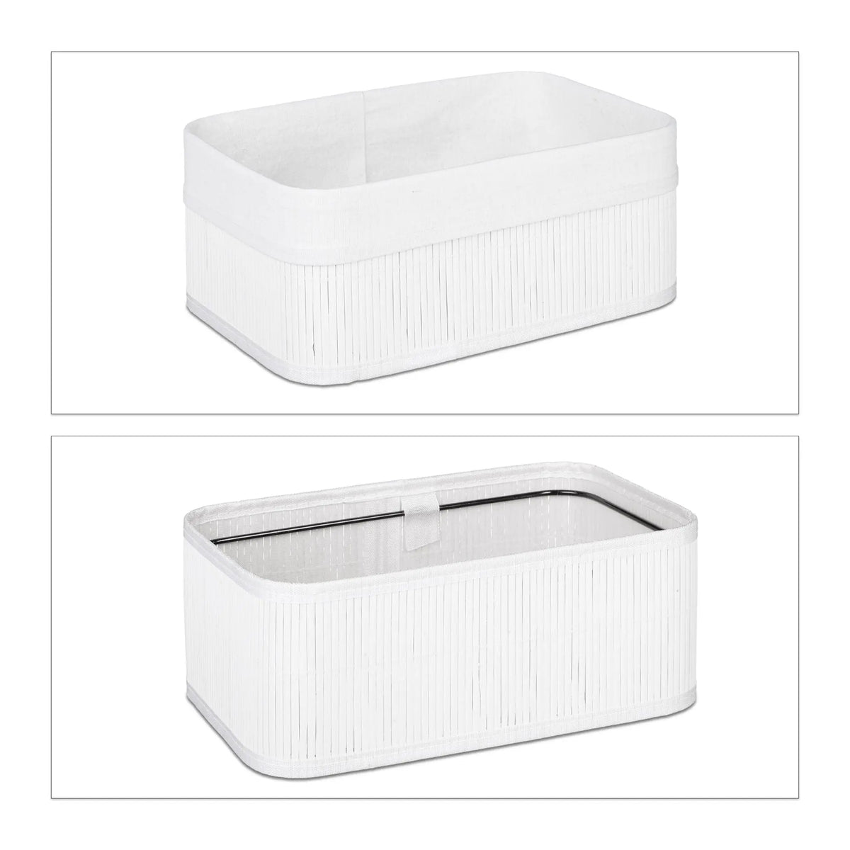 Aufbewahrungskorb Bad 3 teiliges Set Weiss von Relaxdays