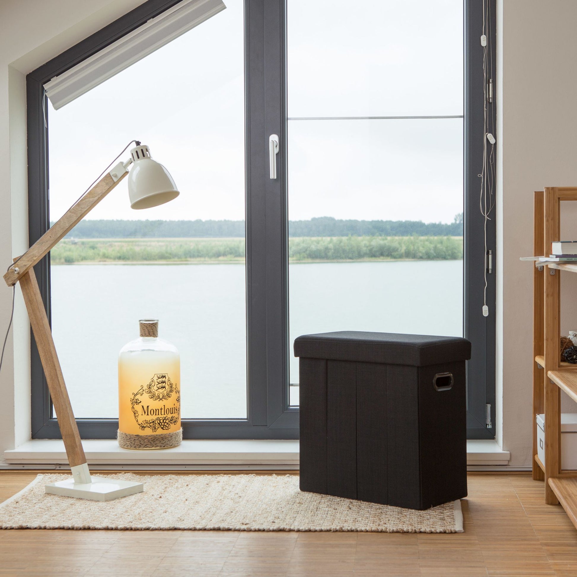 Faltbarer Sitzhocker Schwarz von Relaxdays