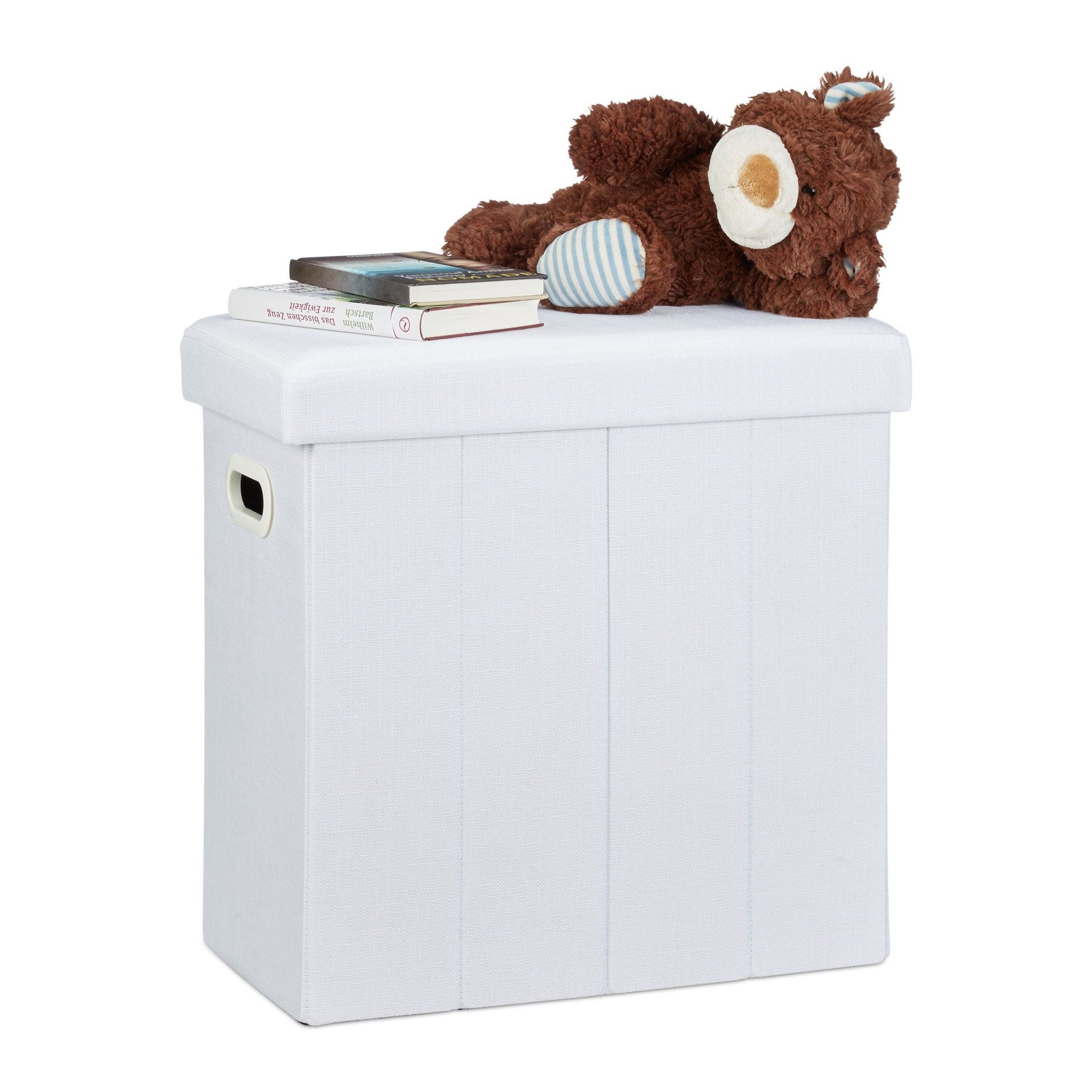 Faltbarer Sitzhocker Weiss von Relaxdays