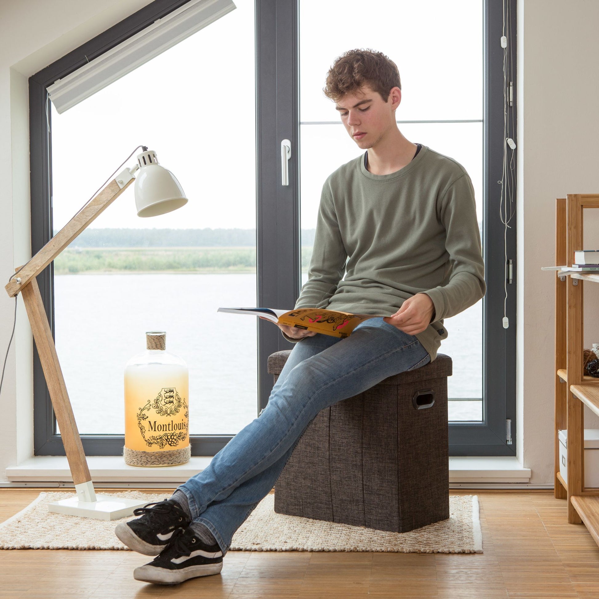 Faltbarer Sitzhocker Weiss von Relaxdays