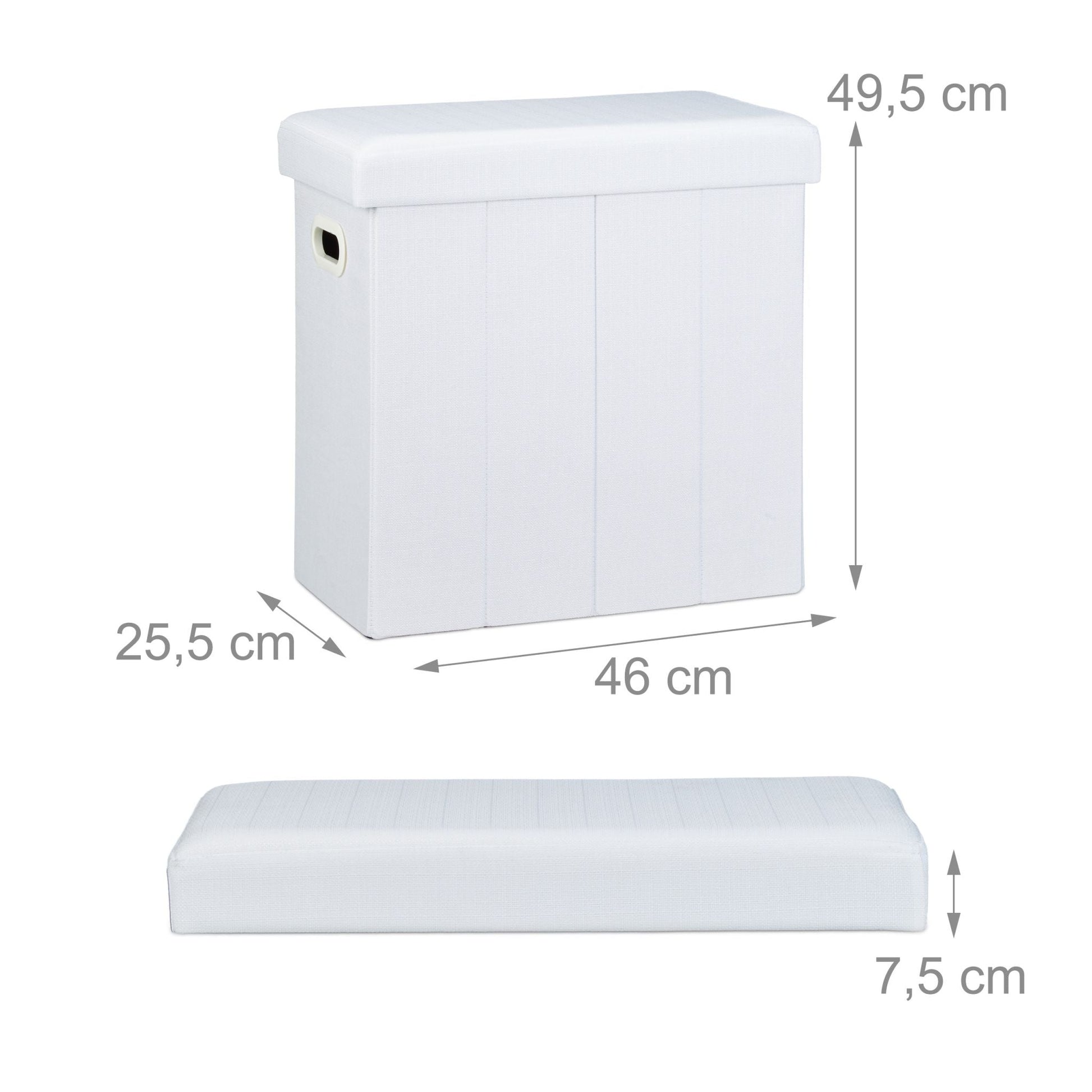 Faltbarer Sitzhocker Weiss von Relaxdays