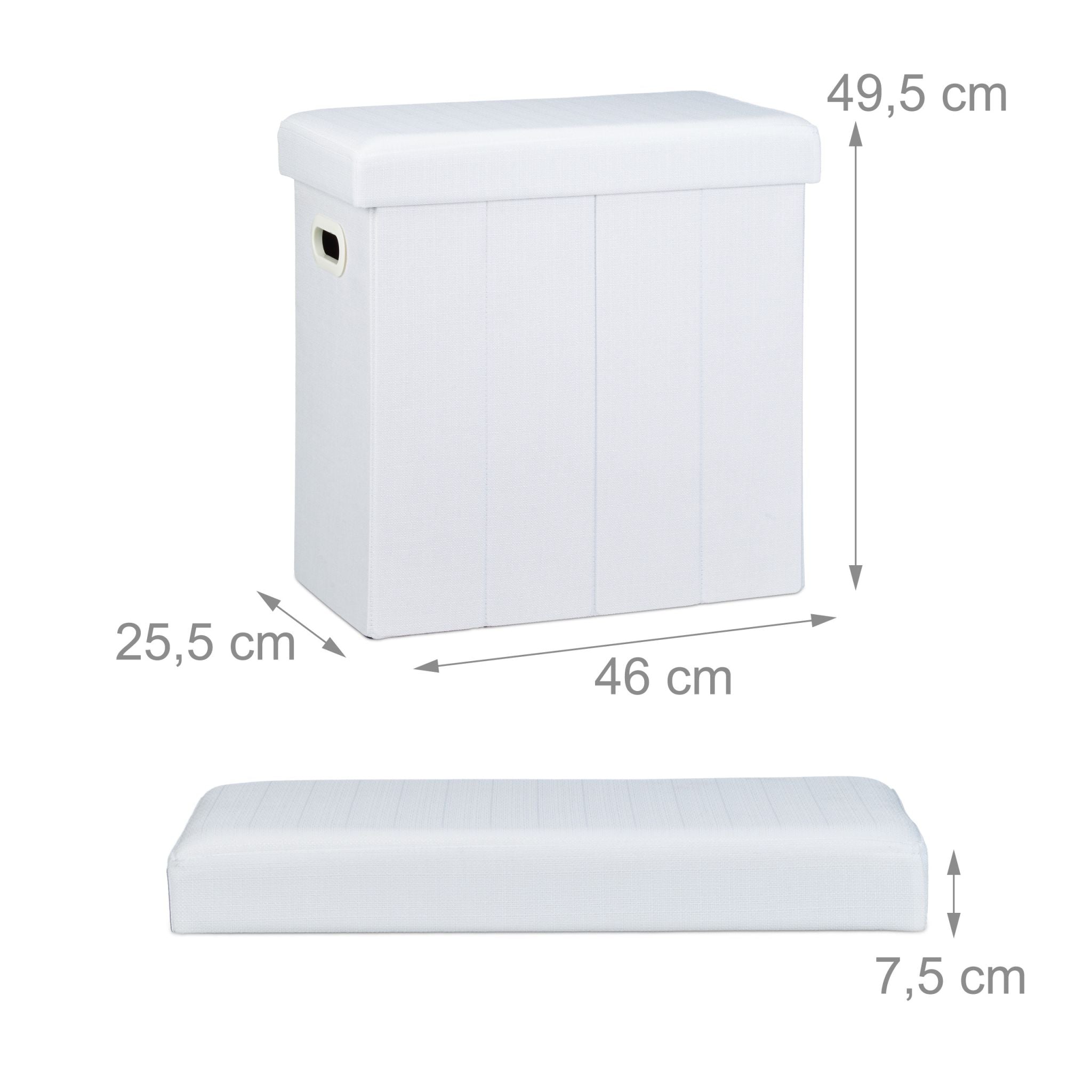 Faltbarer Sitzhocker Weiss von Relaxdays