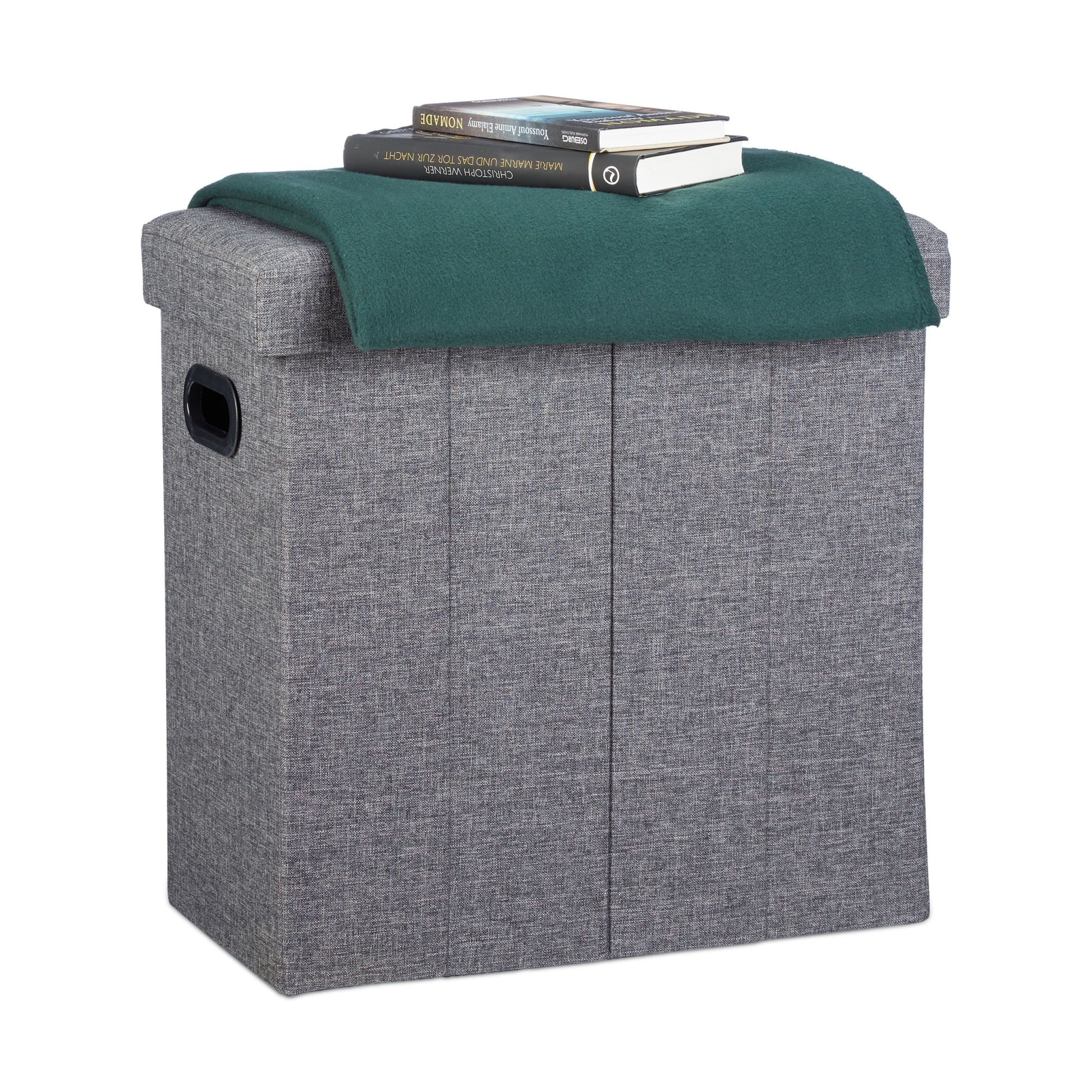 Faltbarer Sitzhocker Anthrazit von Relaxdays