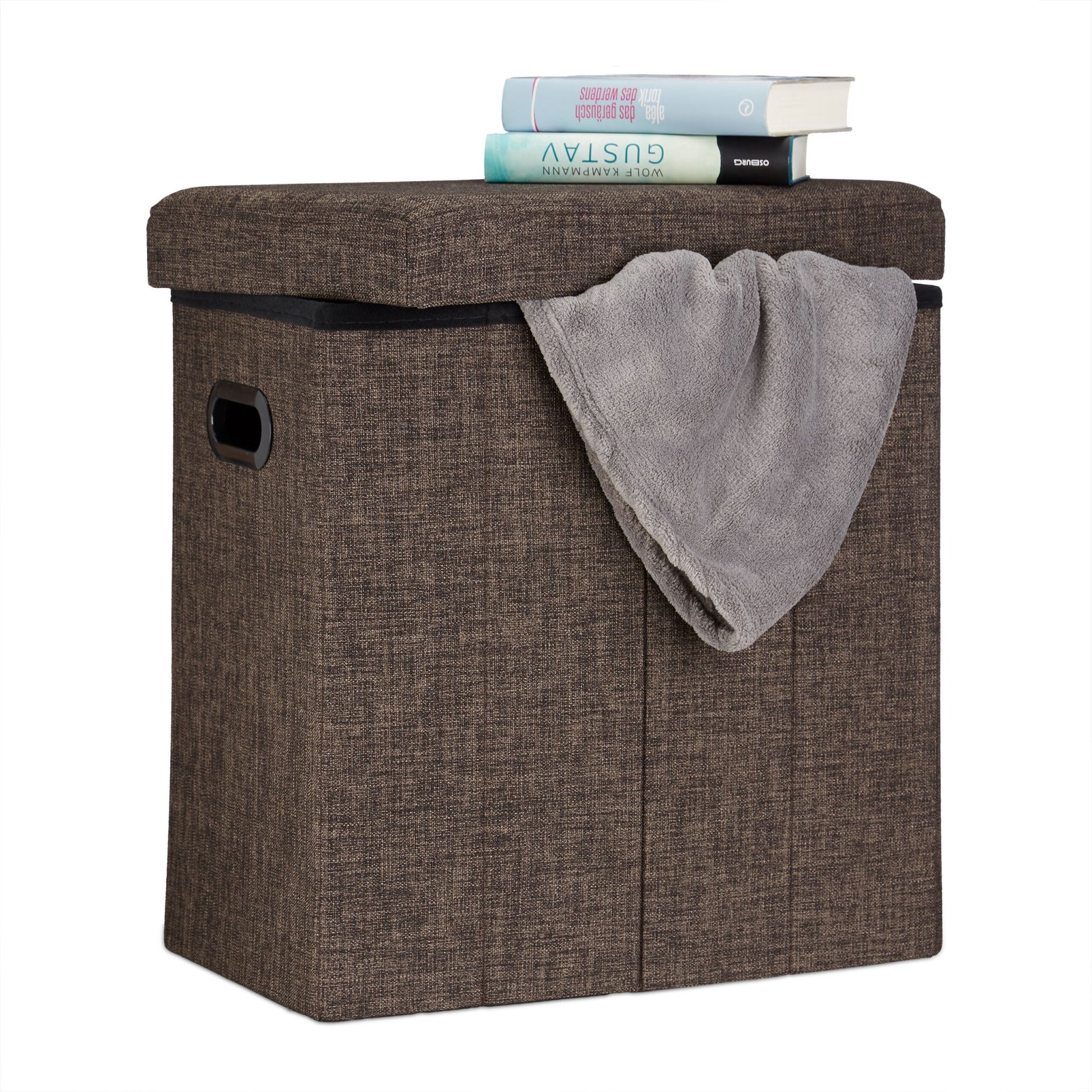 Faltbarer Sitzhocker Braun von Relaxdays