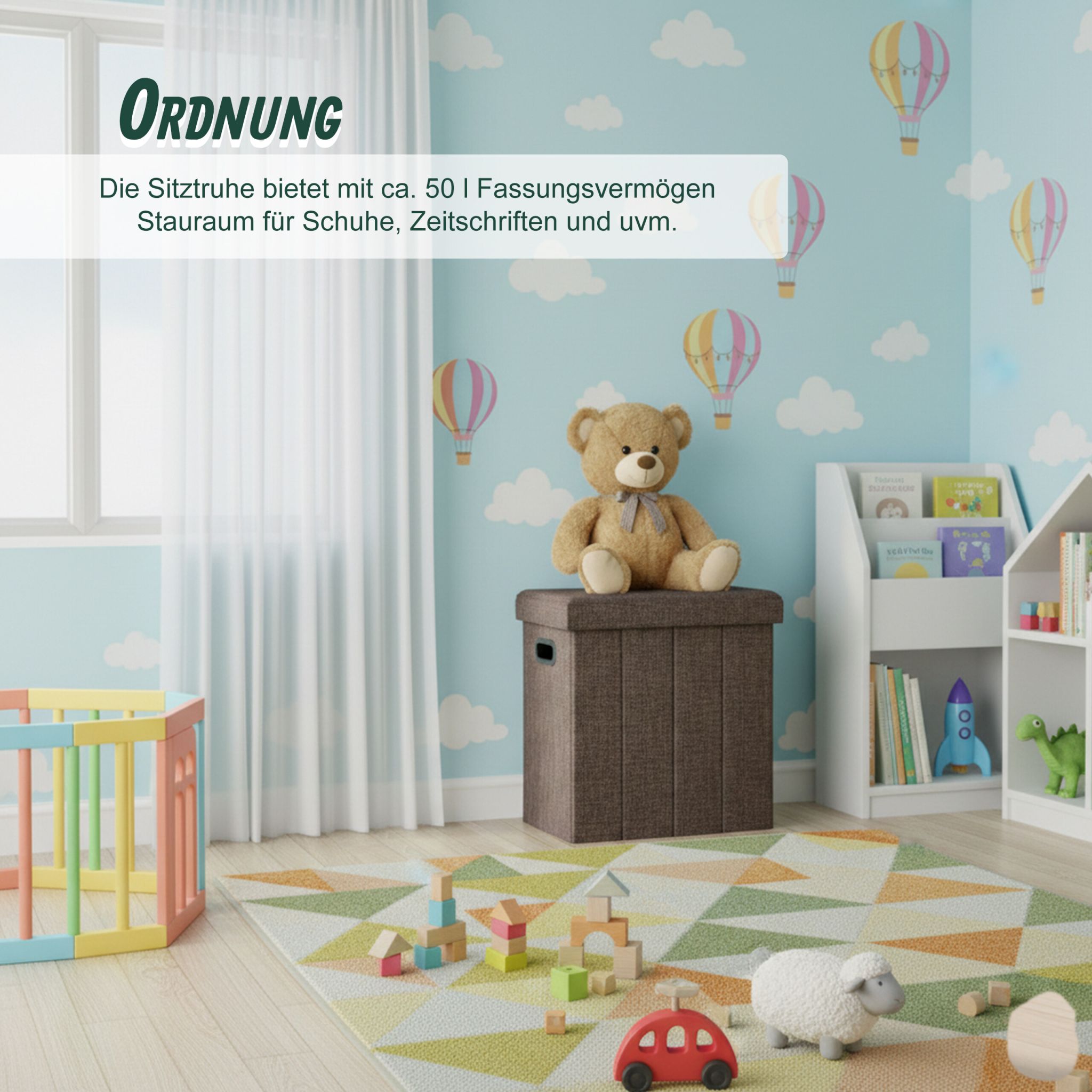 Faltbarer Sitzhocker Braun von Relaxdays