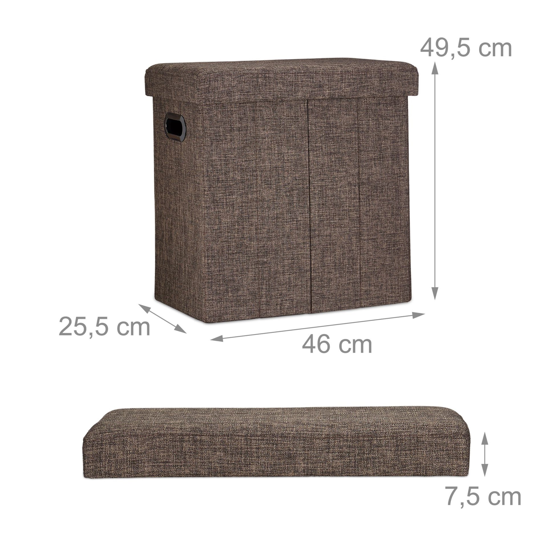 Faltbarer Sitzhocker Braun von Relaxdays