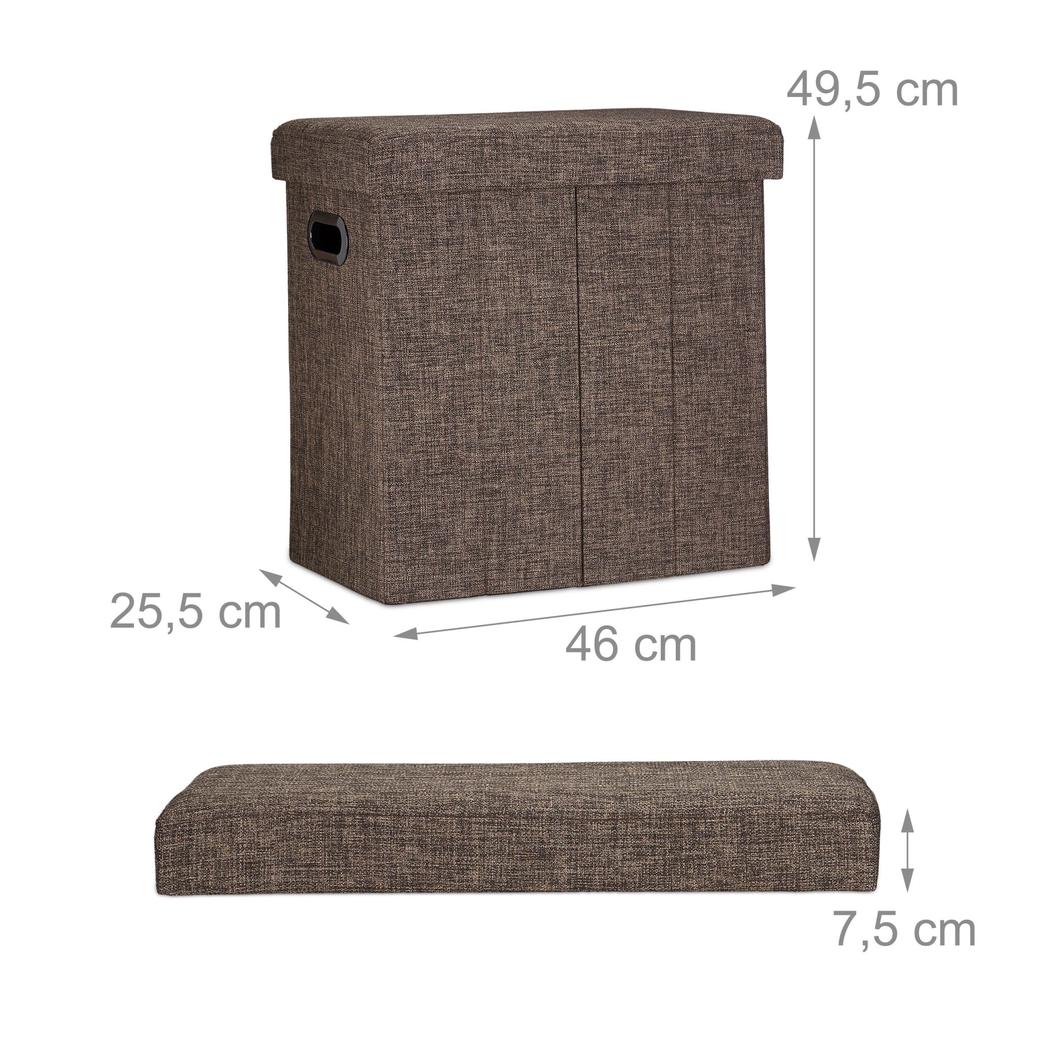 Faltbarer Sitzhocker Braun von Relaxdays