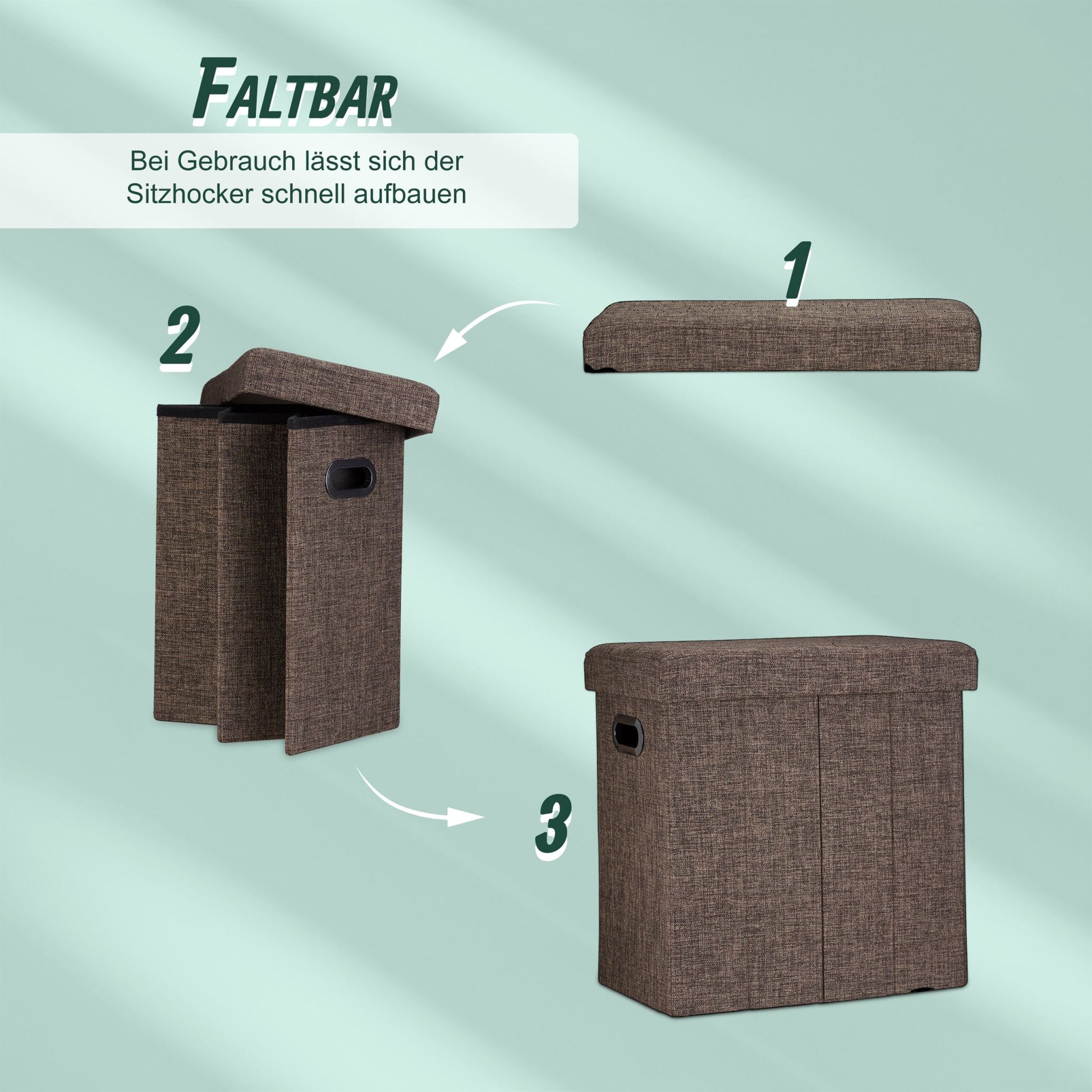 Faltbarer Sitzhocker Braun von Relaxdays