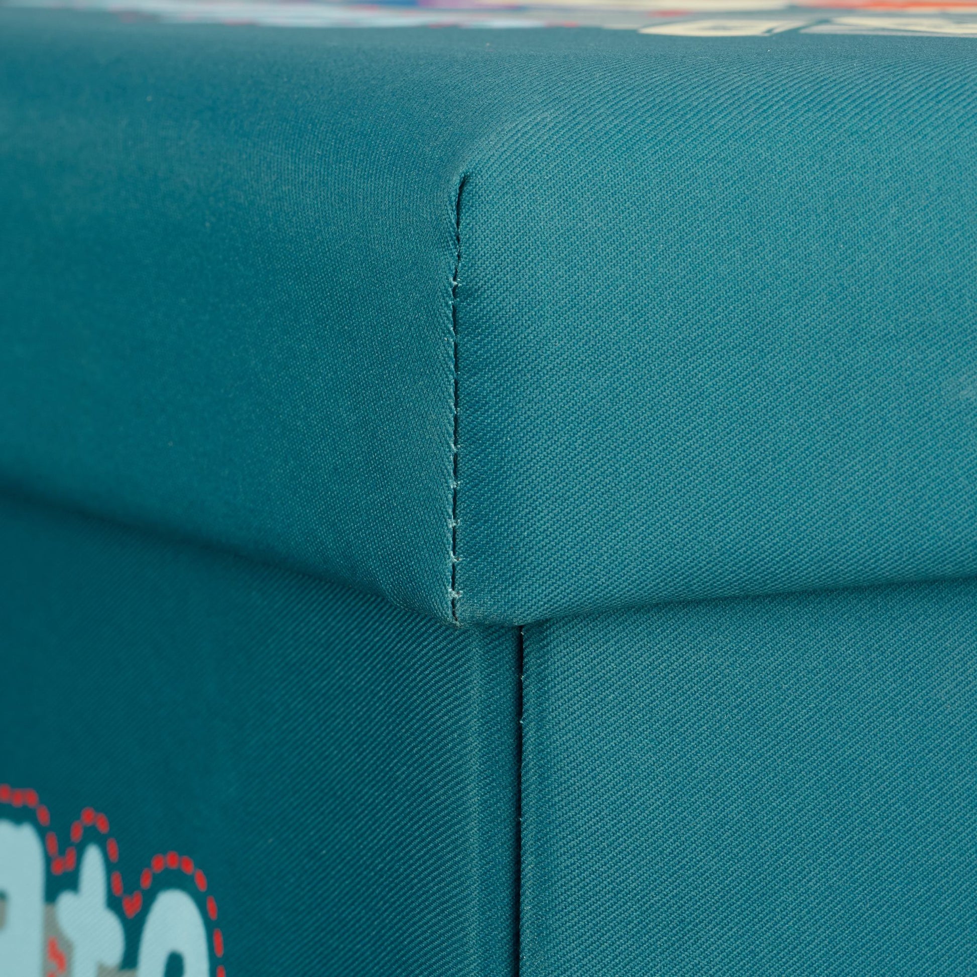 Sitzhocker für Kinder mit Stauraum Dunkelgrün-Orange-Rot von Relaxdays