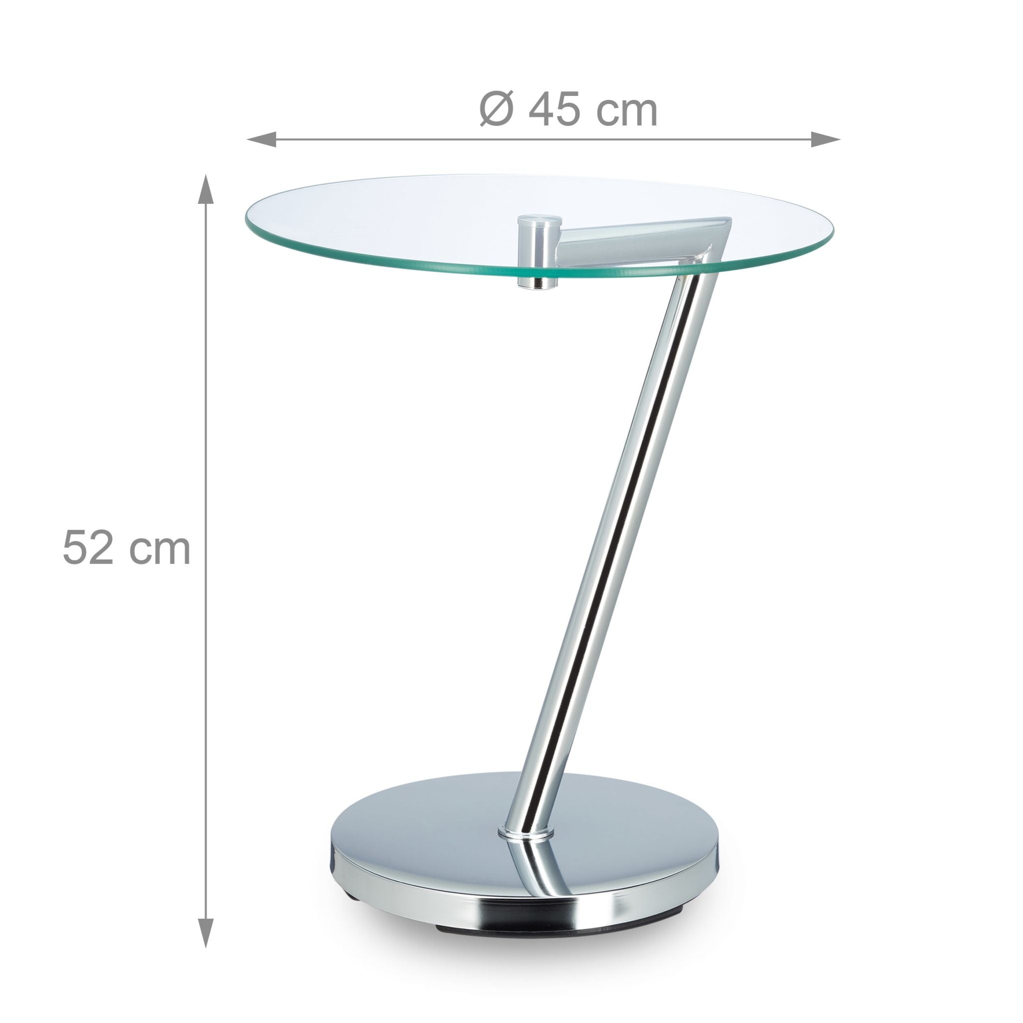 Kaffeetisch Glas und Metall Silber-Transparent von Relaxdays