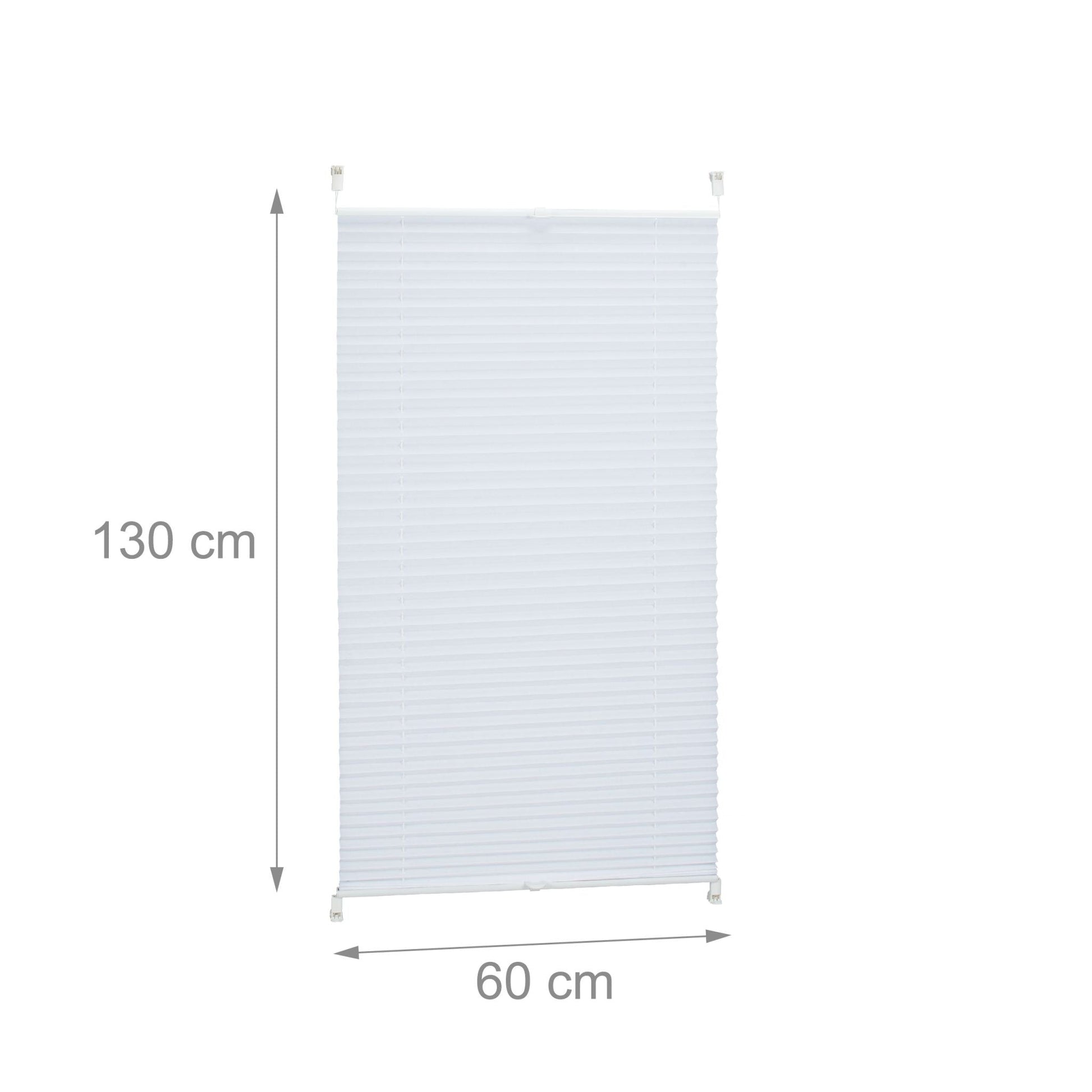 Plissee Rollo 60x130cm Weiss von Relaxdays