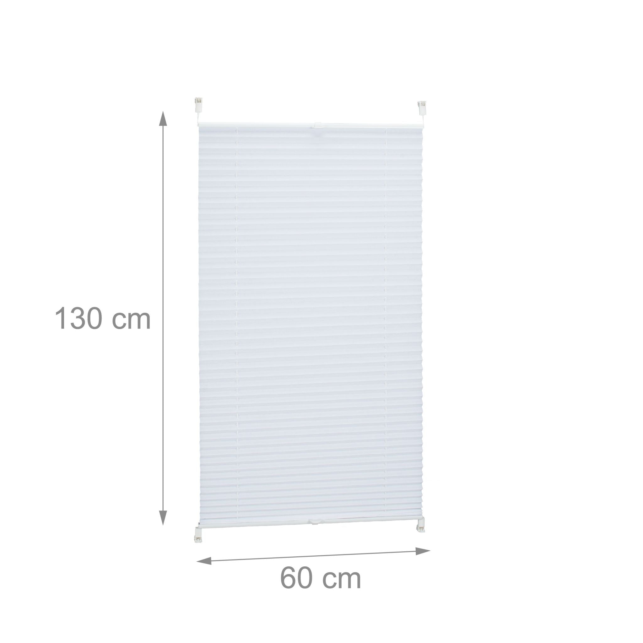 Plissee Rollo 60x130cm Weiss von Relaxdays
