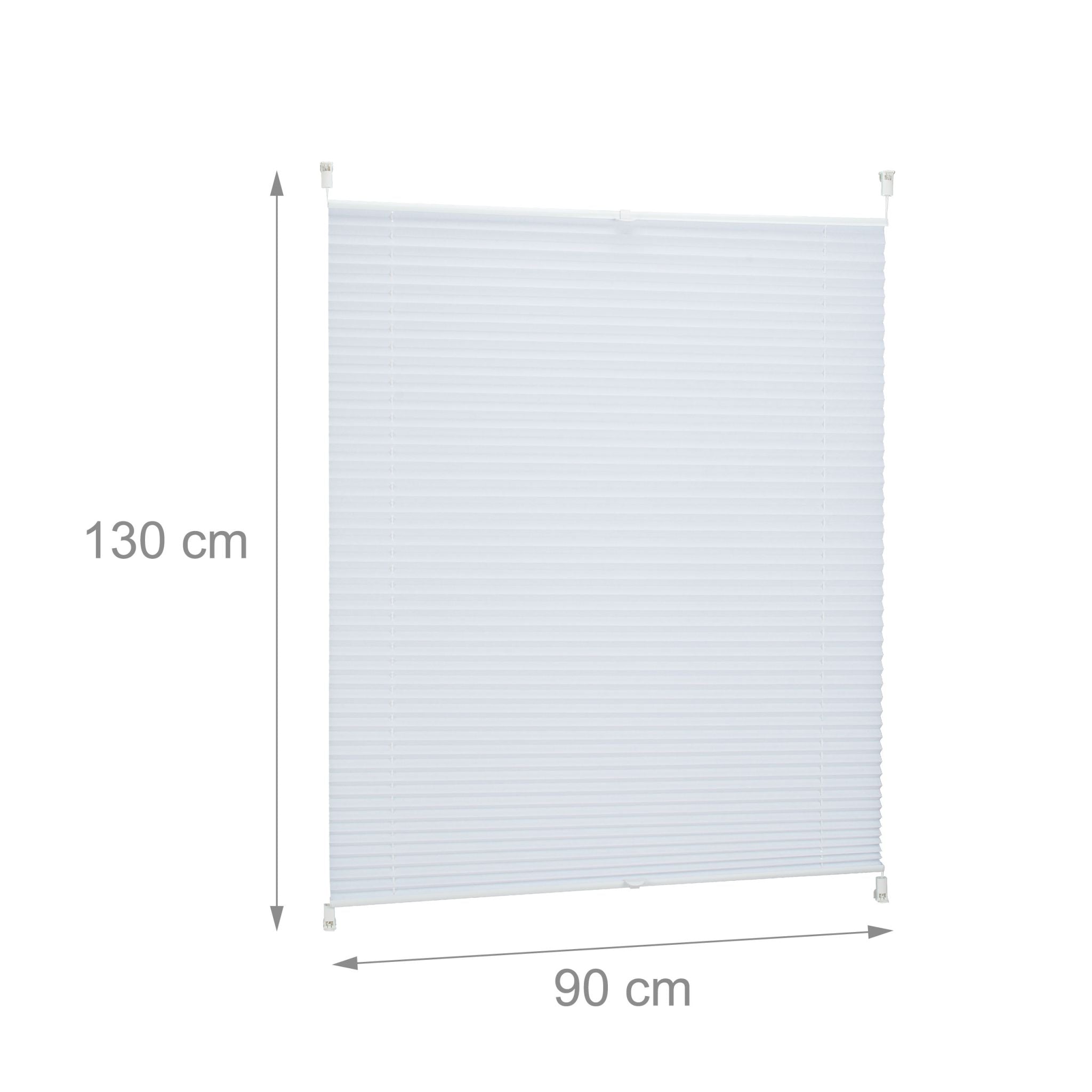 Plissee Rollo 90x130cm Weiss von Relaxdays