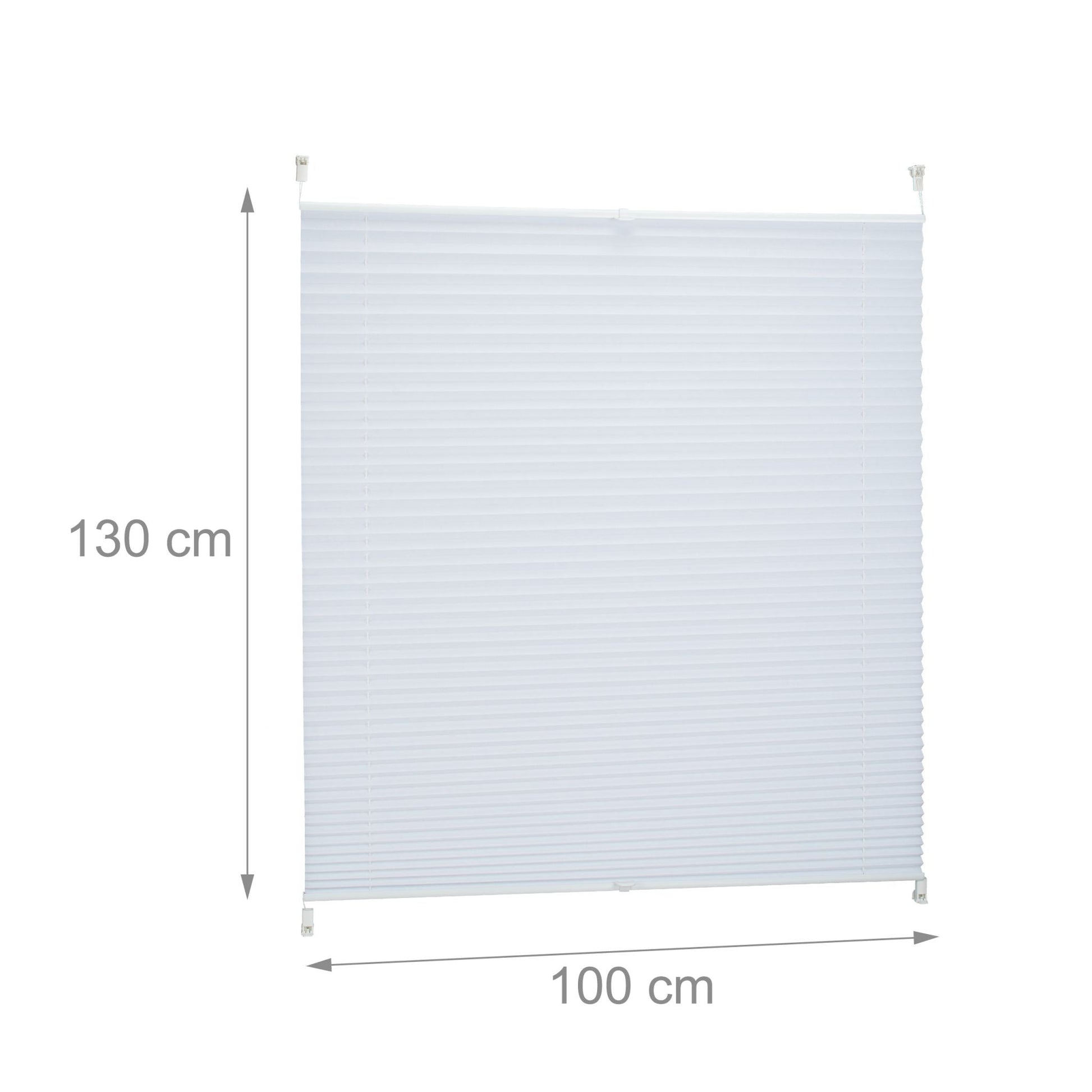 Plissee Rollo 100x130cm Weiss von Relaxdays