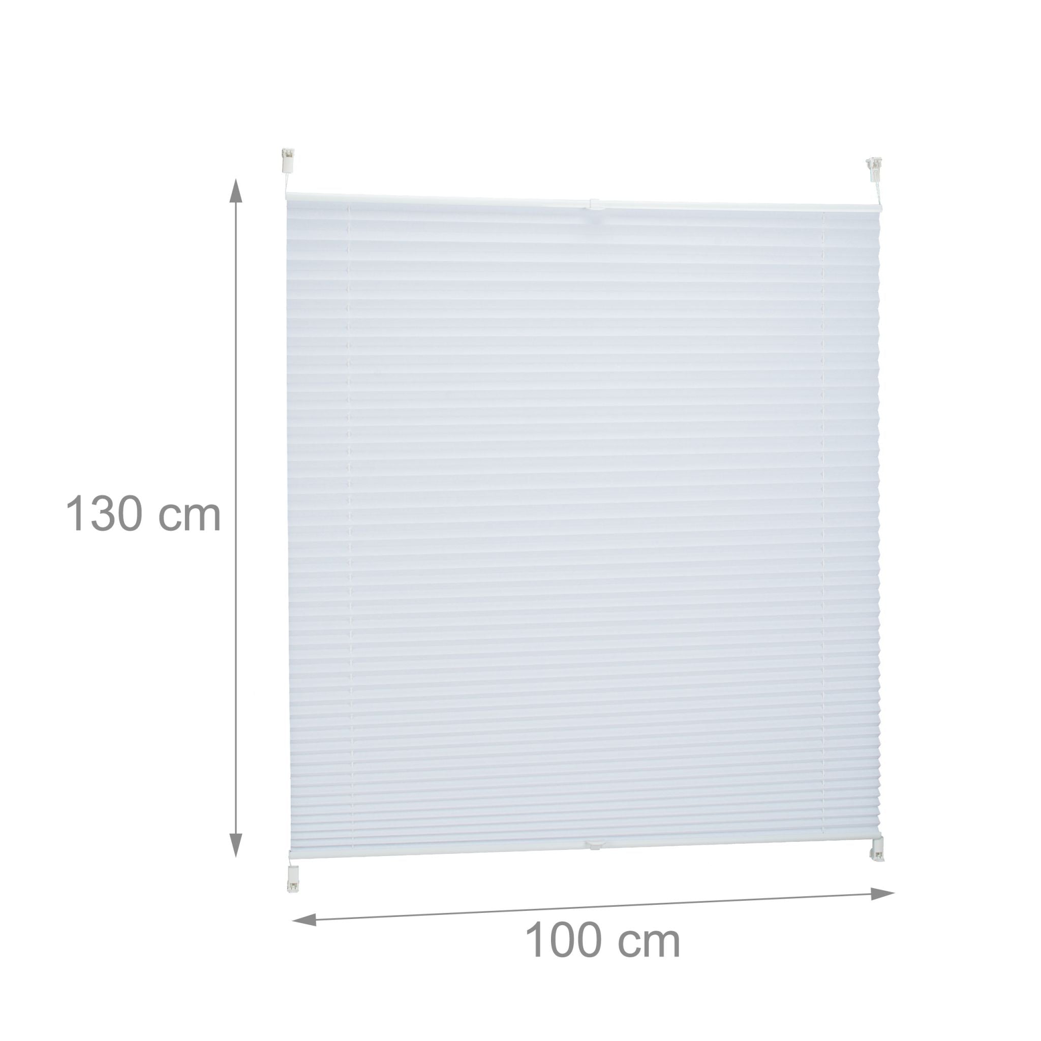 Plissee Rollo 100x130cm Weiss von Relaxdays