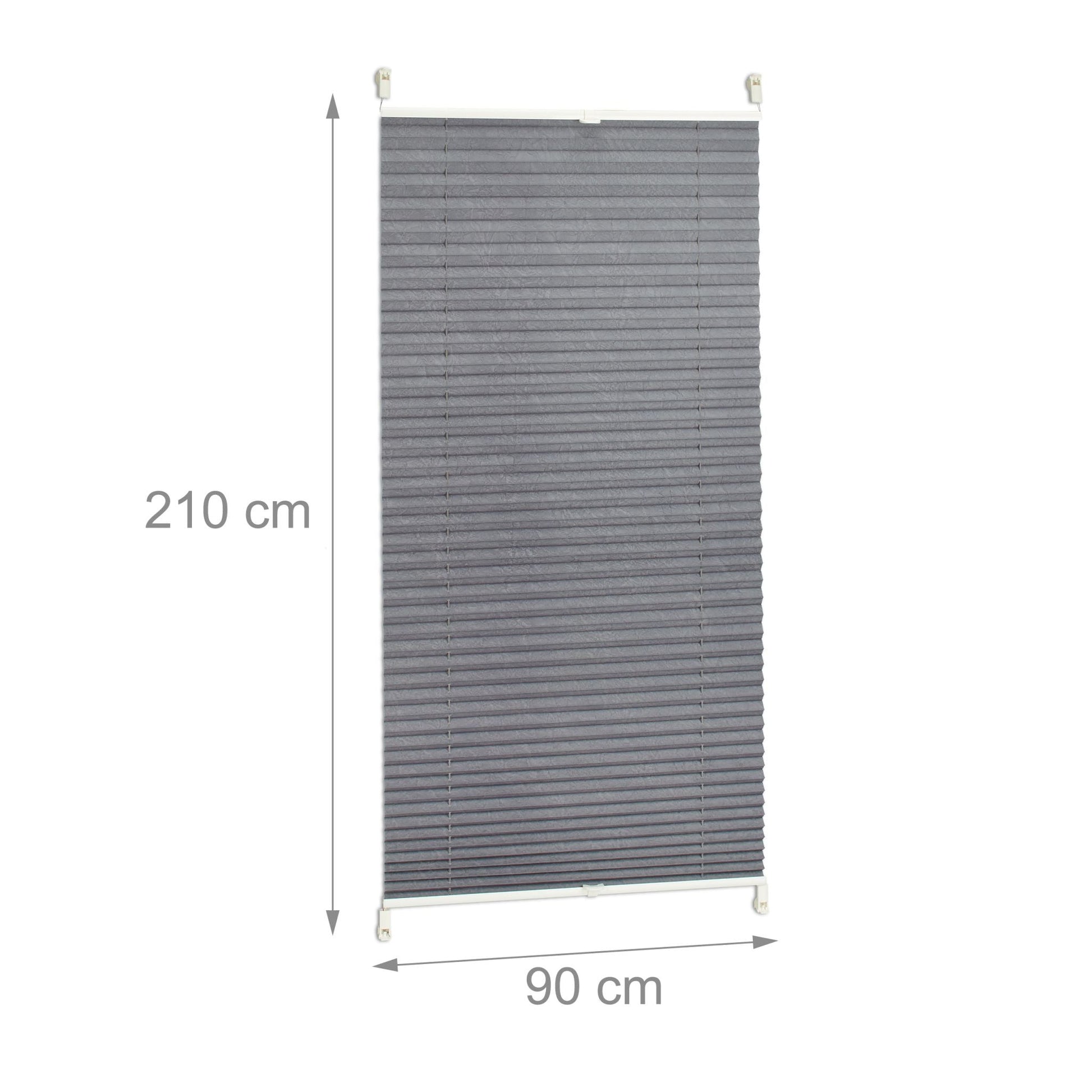 Plissee Rollo 90x210cm Grau von Relaxdays