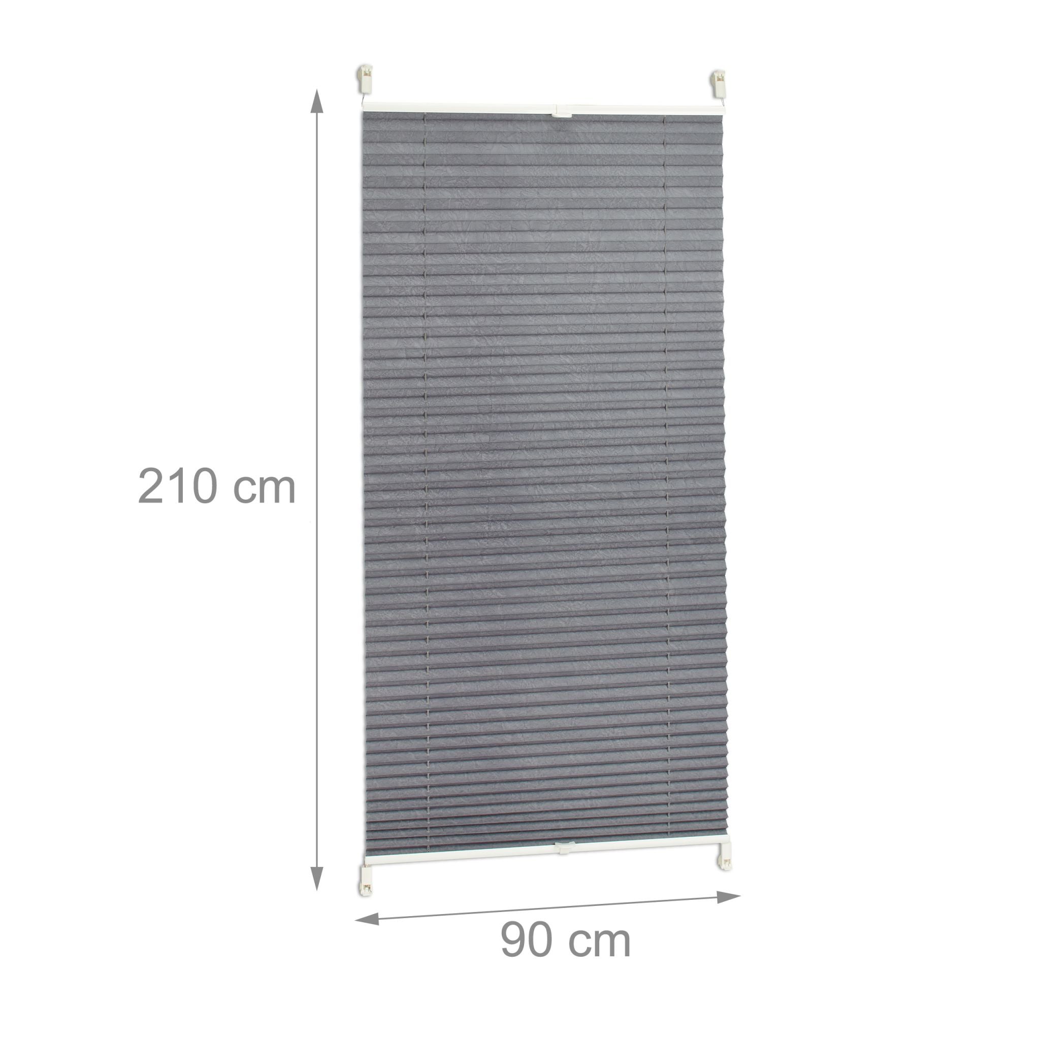 Plissee Rollo 90x210cm Grau von Relaxdays