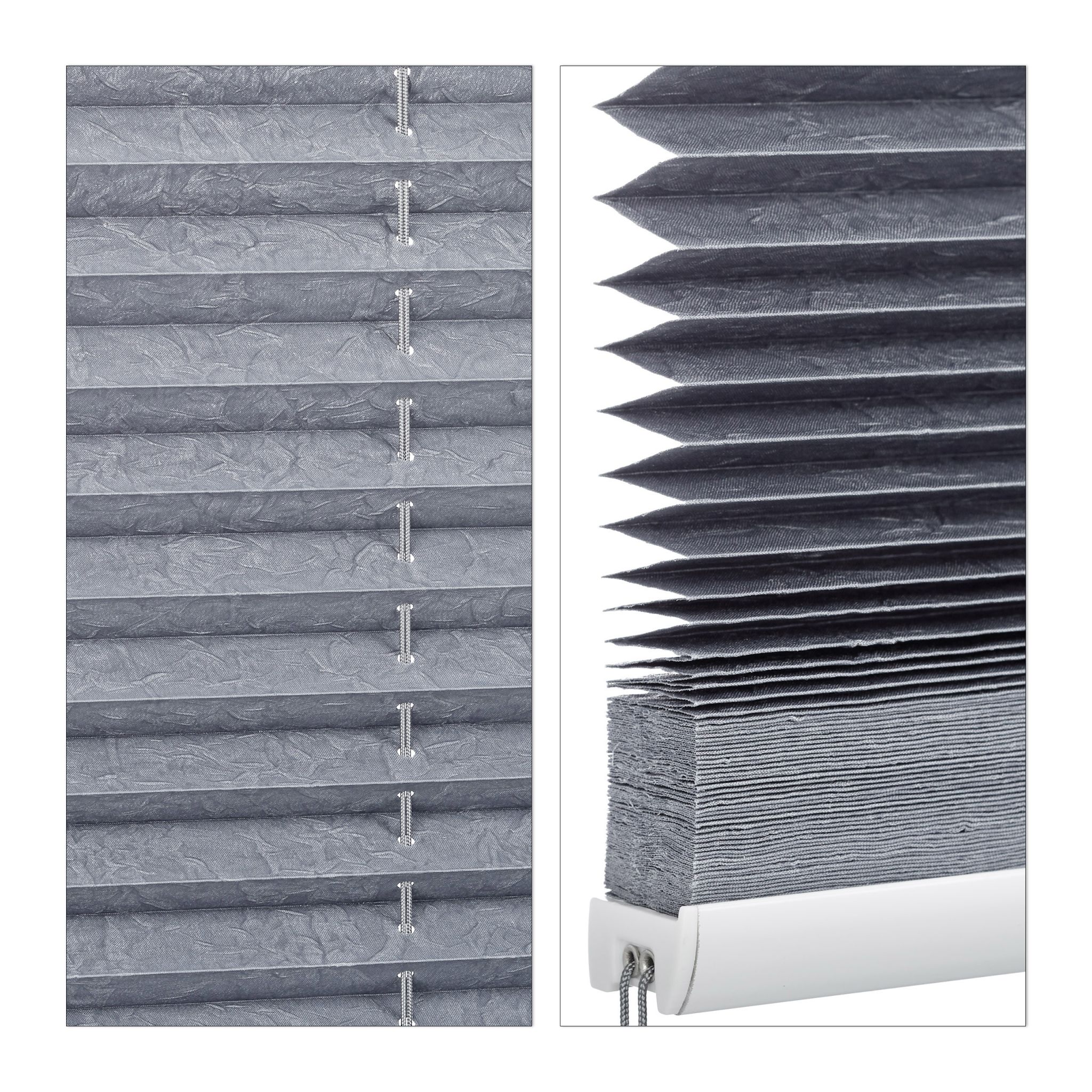 Plissee Rollo 90x210cm Grau von Relaxdays