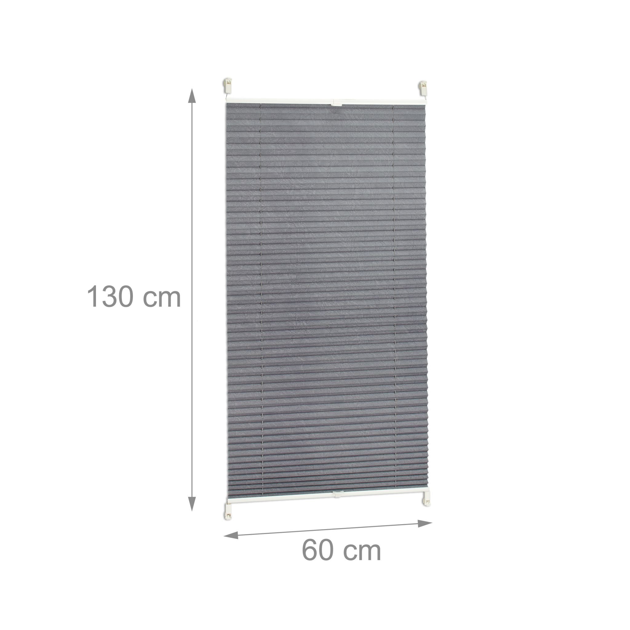 Plissee Rollo 60x130cm Grau von Relaxdays