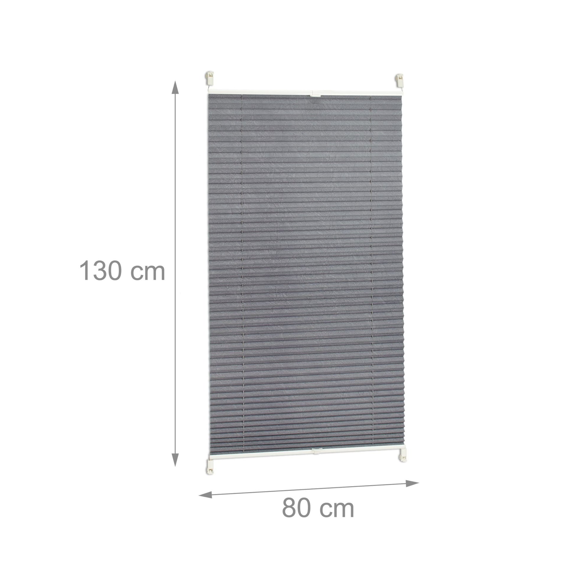 Plissee Rollo 80x130cm Grau von Relaxdays
