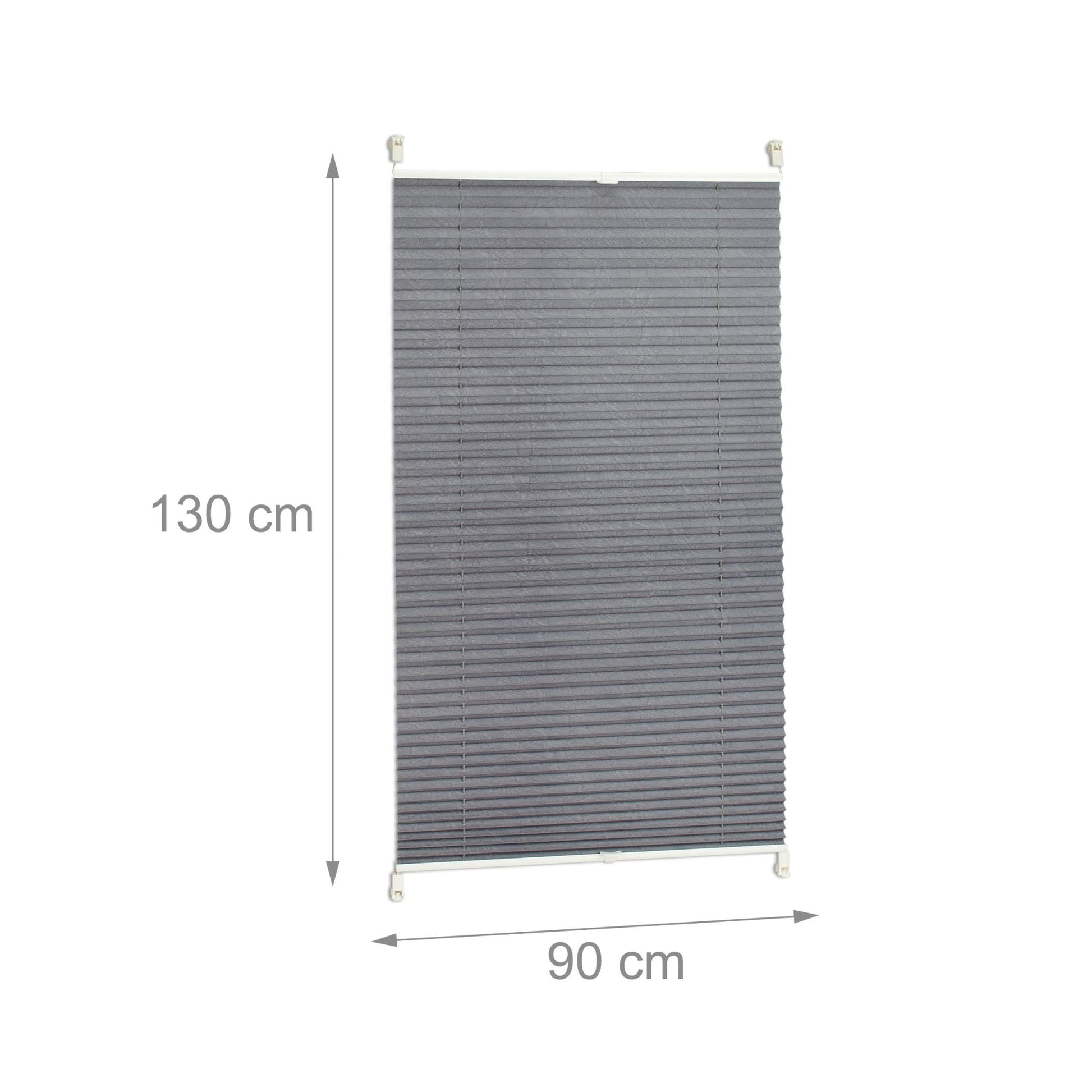 Plissee Rollo 90x130cm Grau von Relaxdays