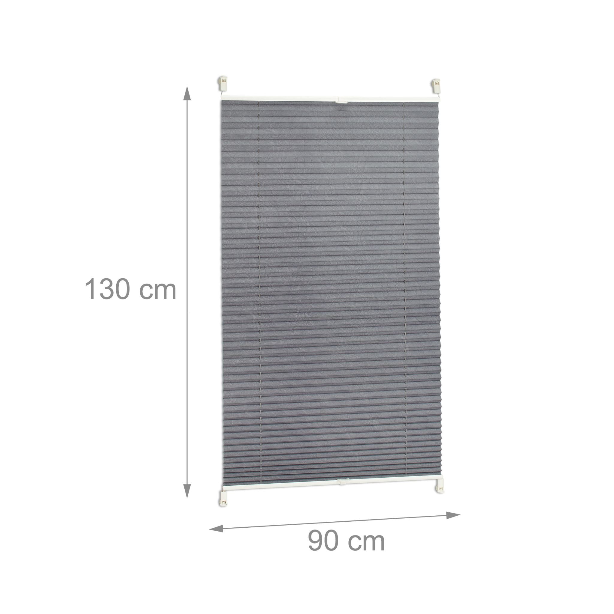 Plissee Rollo 90x130cm Grau von Relaxdays